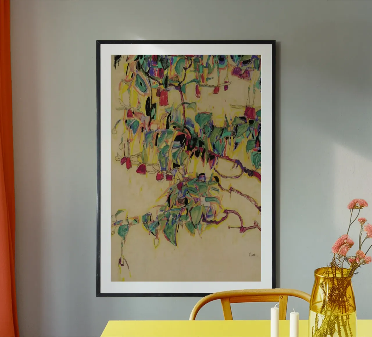 Schiele - Fuchsia II carta hahnemühle da Vintage by JUNIQE