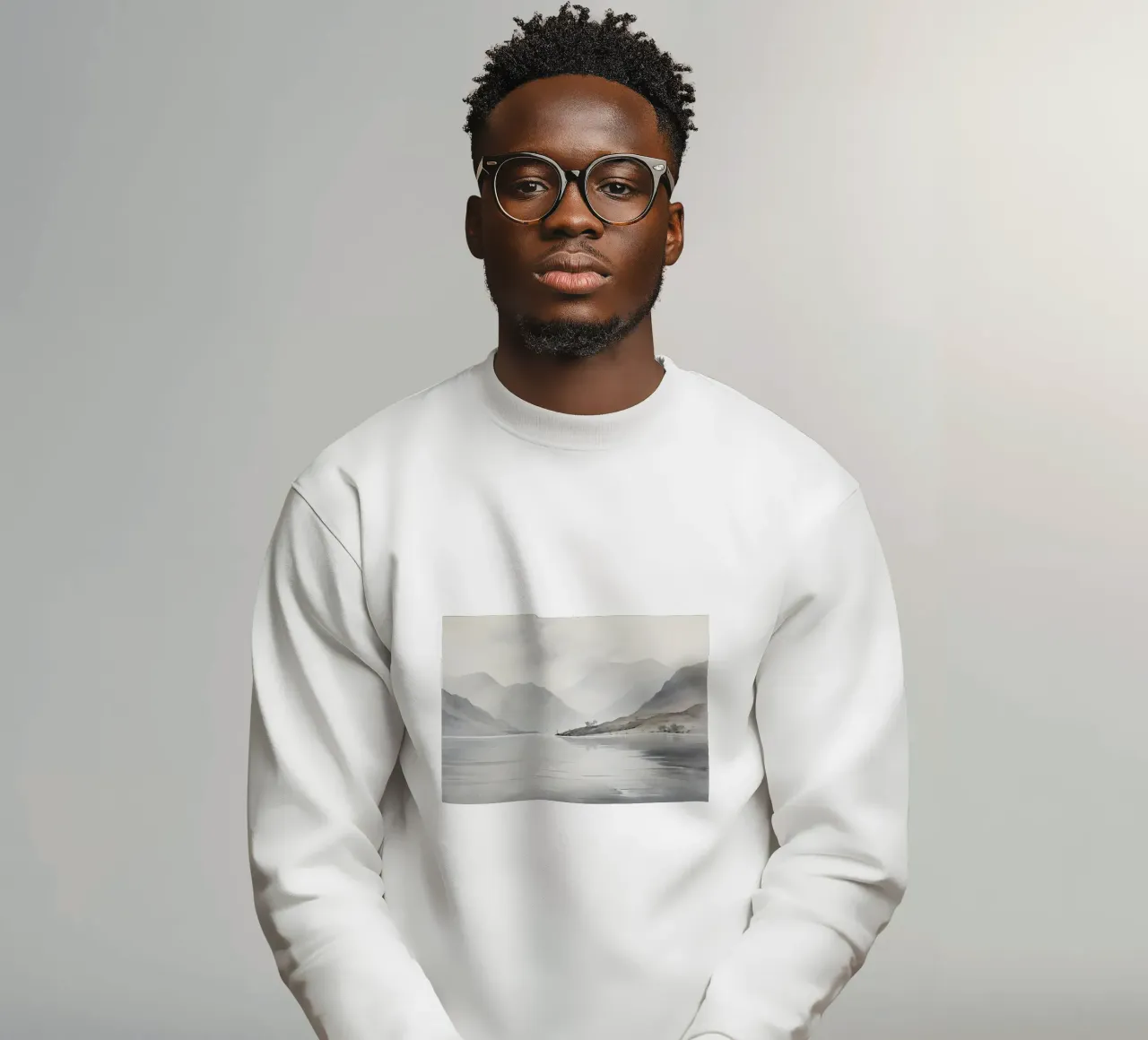 Chris Hull Style: Misty Lake, Serene Mountain Landscape sweatshirt by NorwesClub