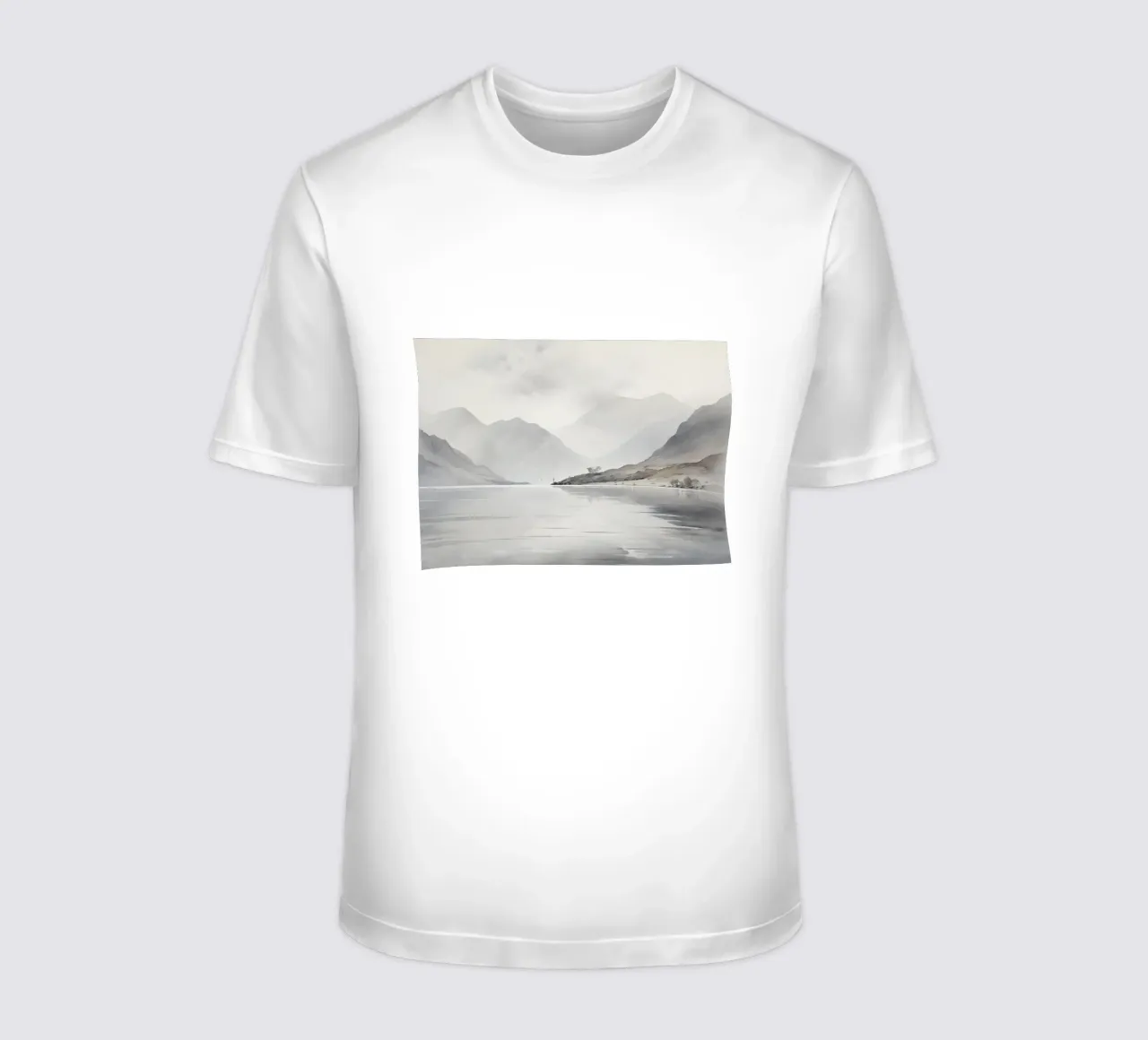 Le style de Chris Hull : Lac brumeux, paysage de montagne serein t-shirt de NorwesClub