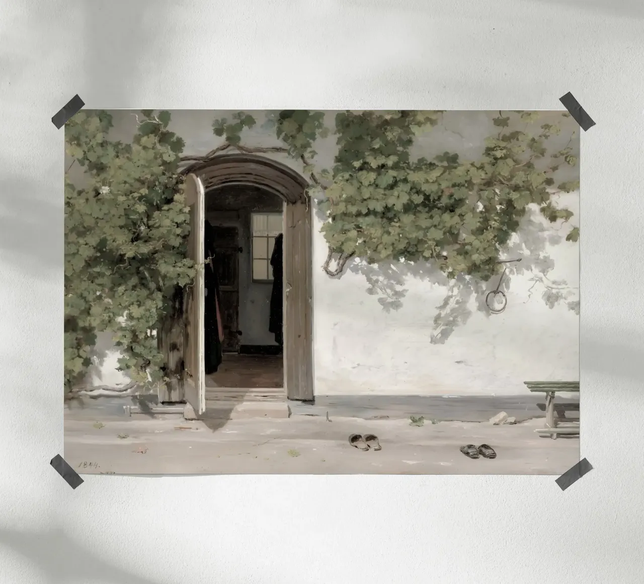 Rørbye: Entrada de la posada, Edad de Oro danesa, encanto rústico hahnemühle de NorwesClub