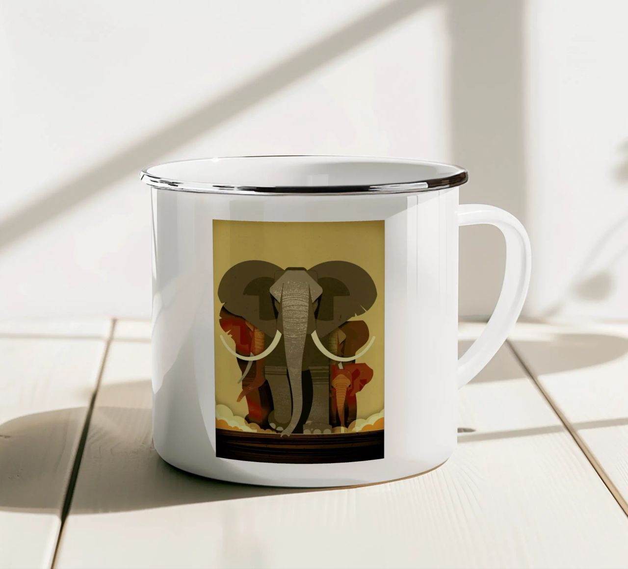Elephants tazza in smalto da Dieter Braun