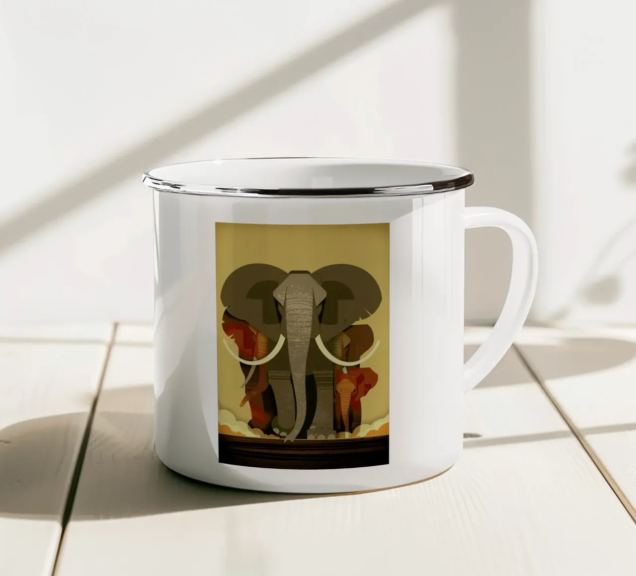 Elephants tazza in smalto da Dieter Braun