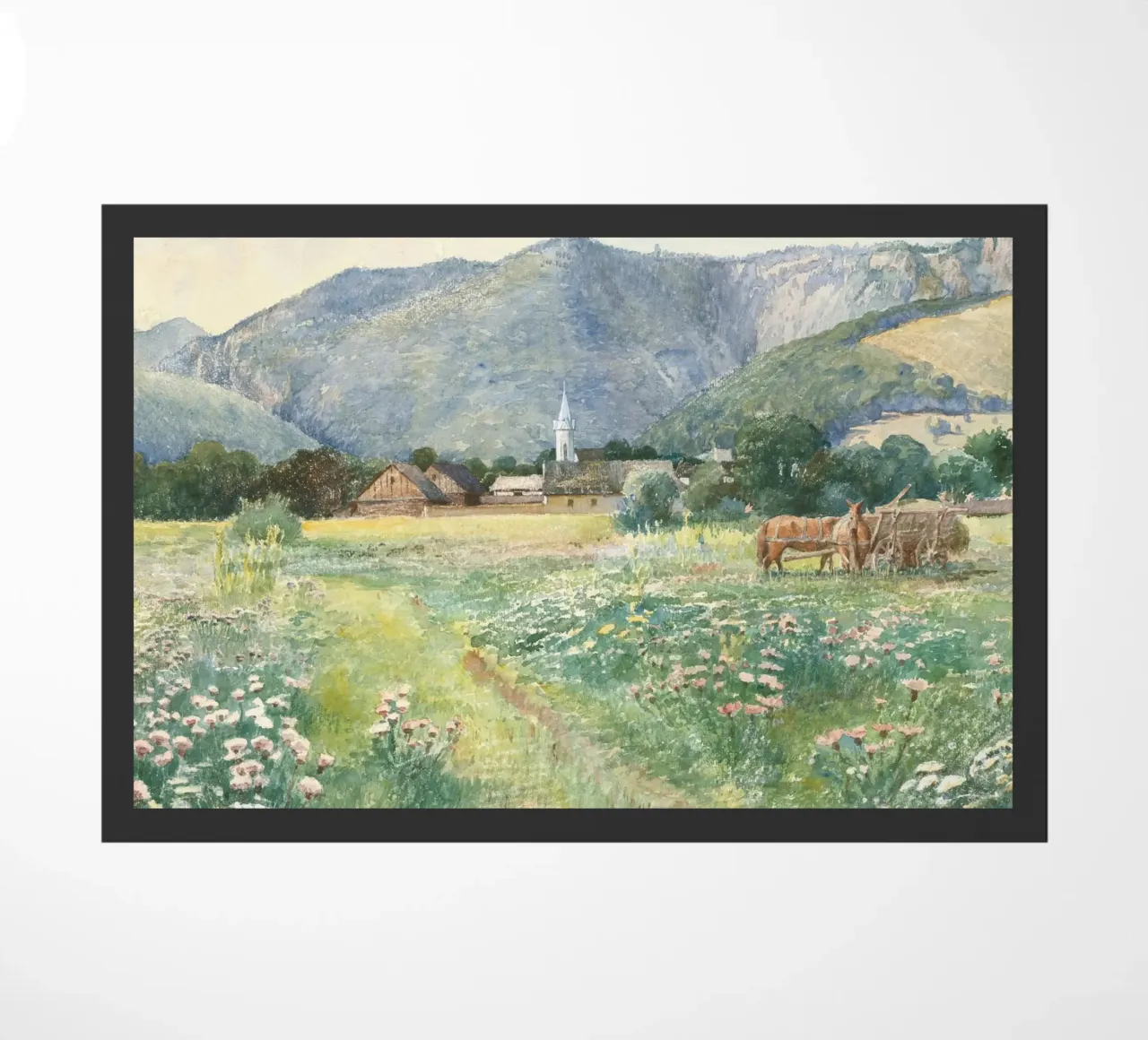 Burningham: Prato fiorito, villaggio rustico, impressionista zerbino da NorwesClub