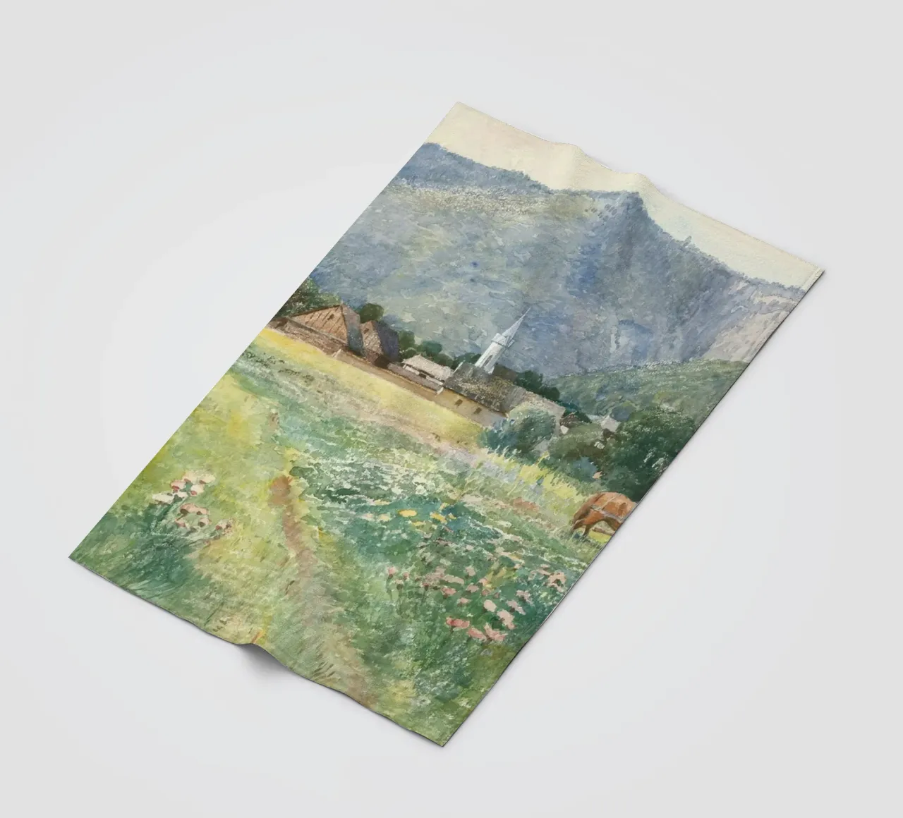 Burningham: Prato fiorito, villaggio rustico, impressionista coperta in pile da NorwesClub