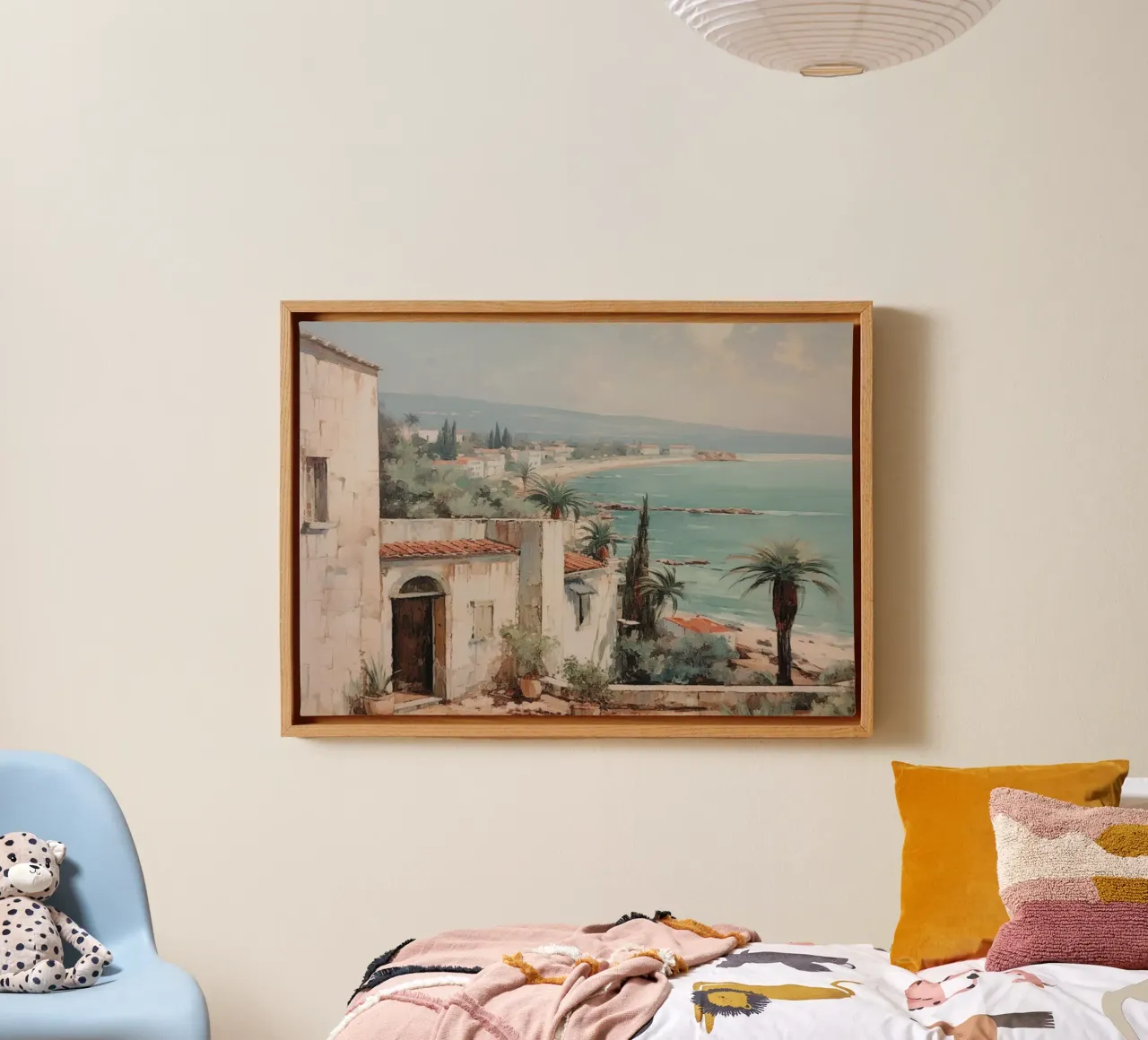 Mokaky: Egeïsche kust, mediterraan zeegezicht, kustdorp canvas met Baklijst van NorwesClub