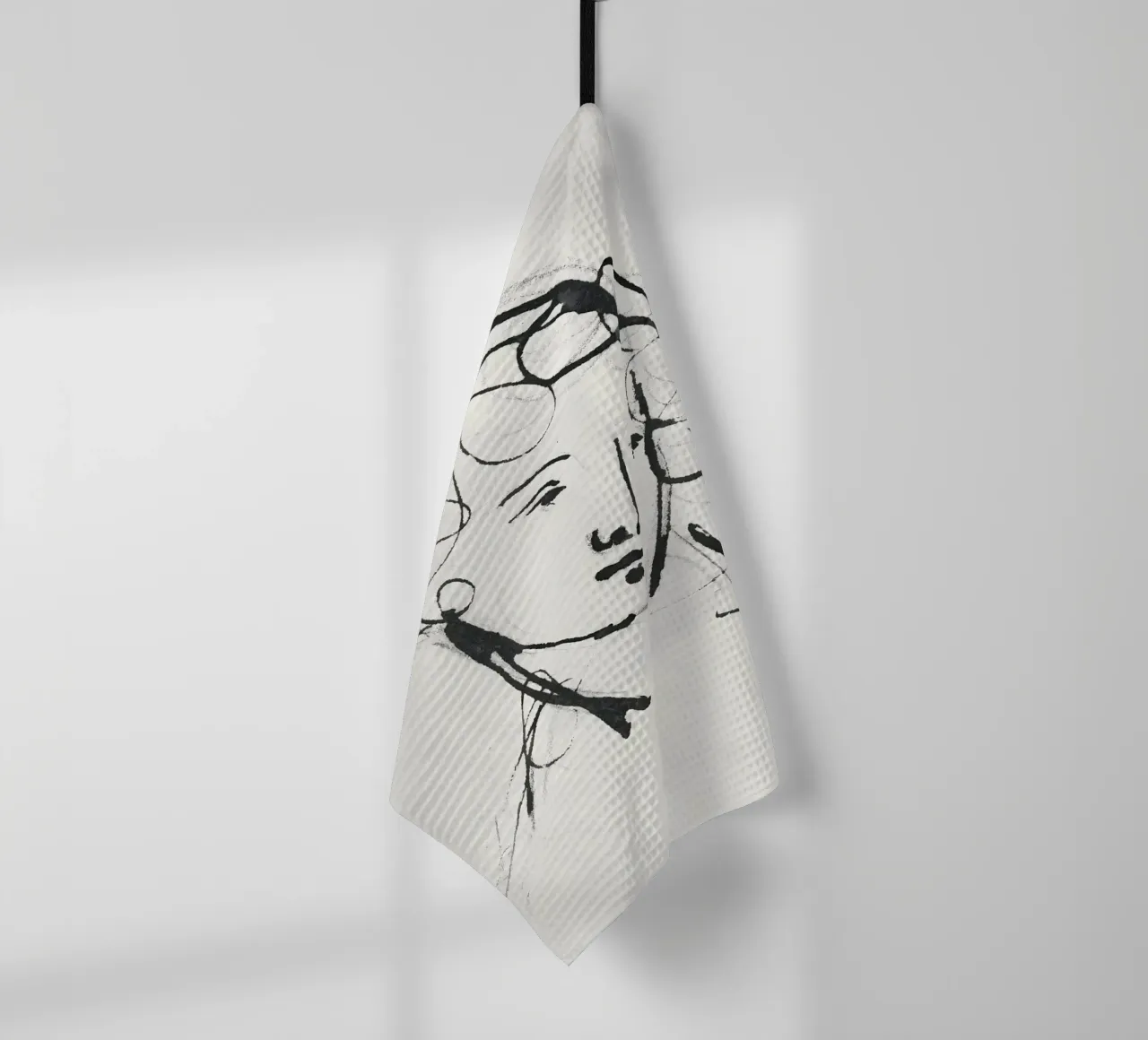 Style Matisse : Portrait expressif, Art linéaire moderniste torchon de NorwesClub
