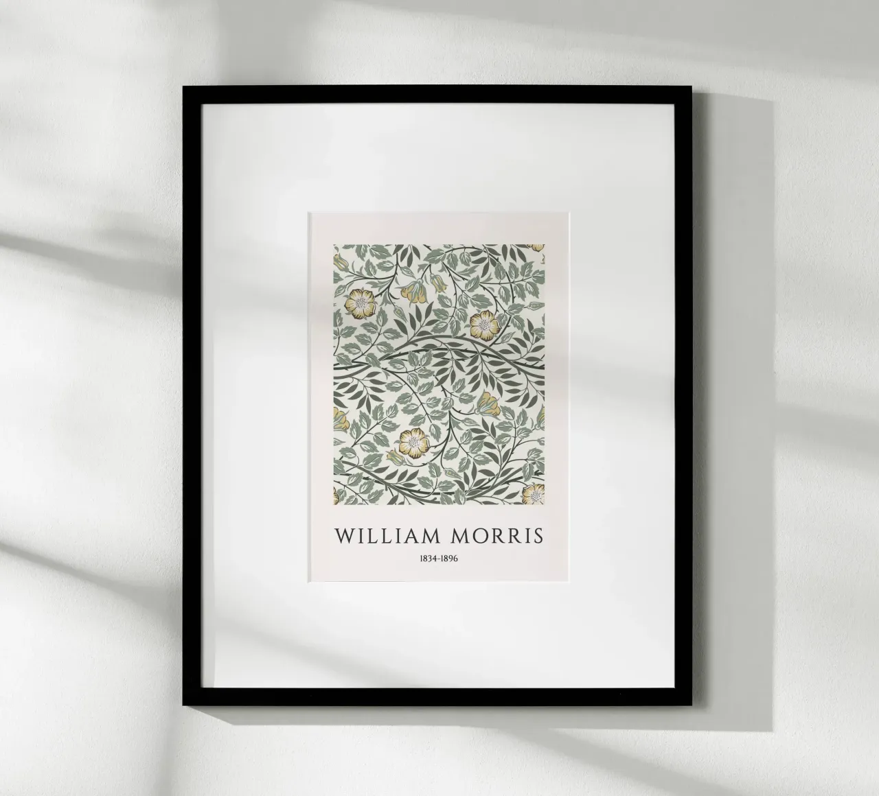 William Morris: Arts & Crafts floreale, modello vintage poster con telaio in legno da NorwesClub