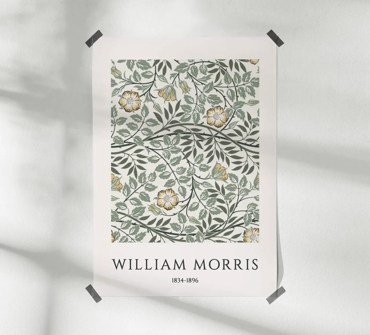 William Morris: Arts & Crafts floreale, modello vintage poster con telaio in legno da NorwesClub