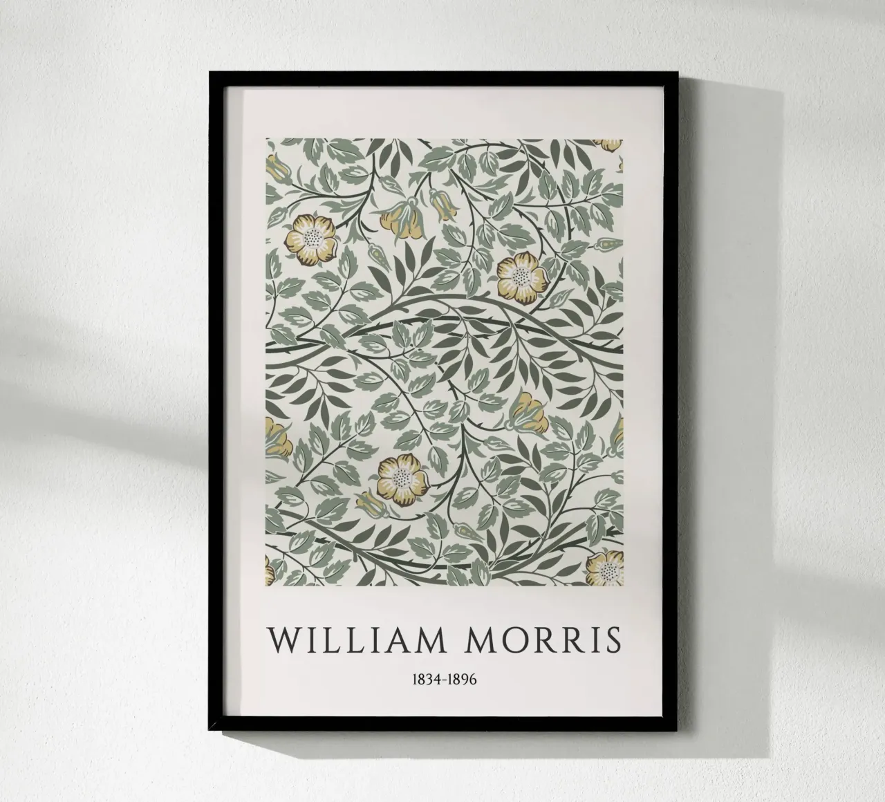 William Morris: Arts & Crafts floreale, modello vintage poster con telaio in legno da NorwesClub