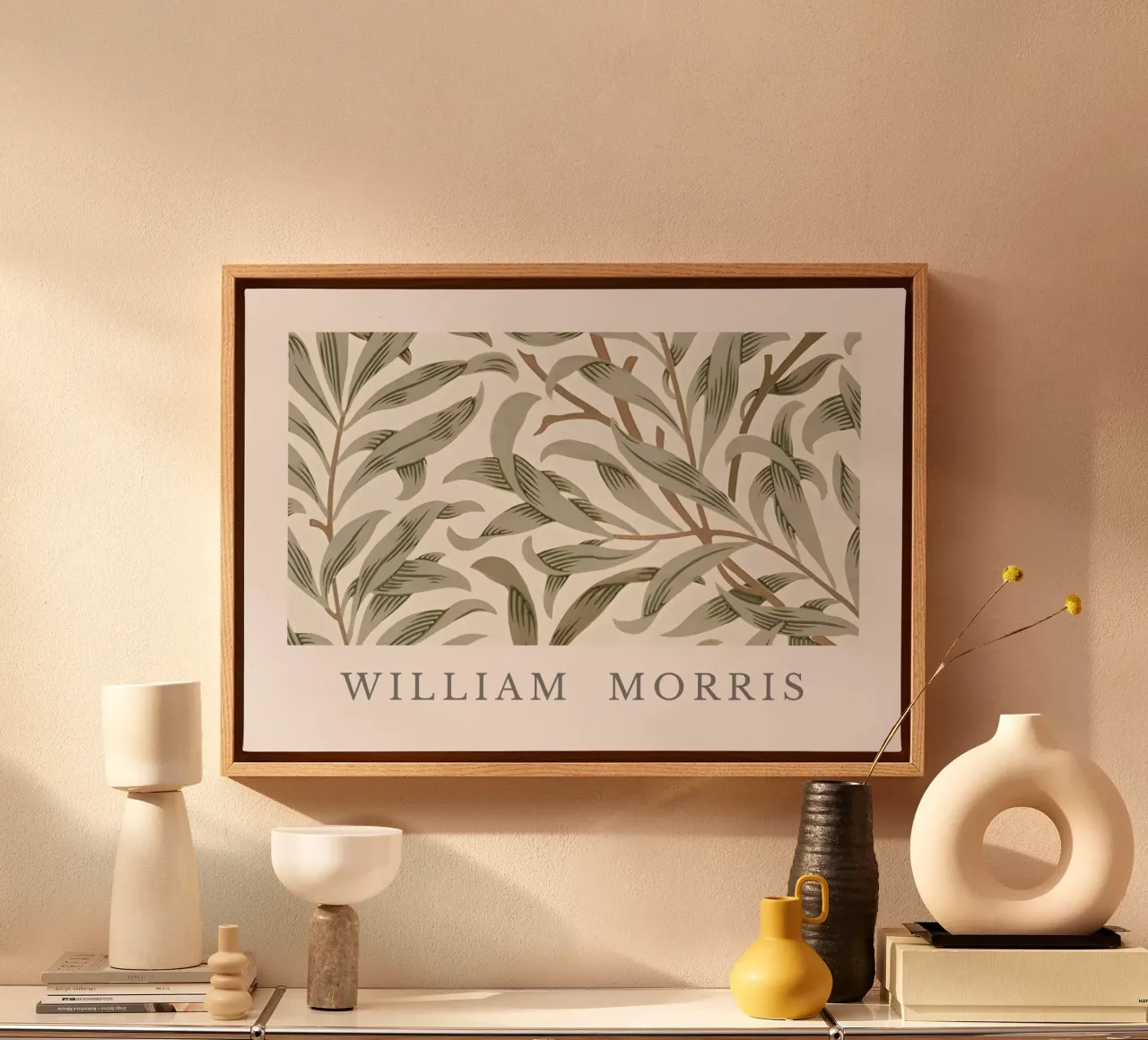 William Morris: Willow Bough, Botanico Arts & Crafts tela con Cornice a cassetta da NorwesClub