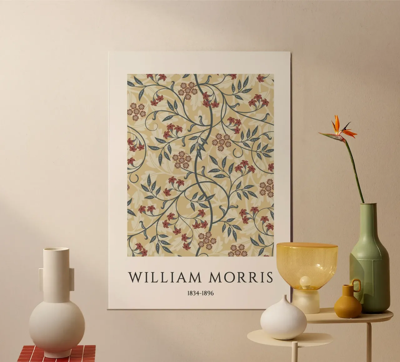 William Morris: Arts & Crafts floreale, botanico d'epoca alluminio dibond da NorwesClub
