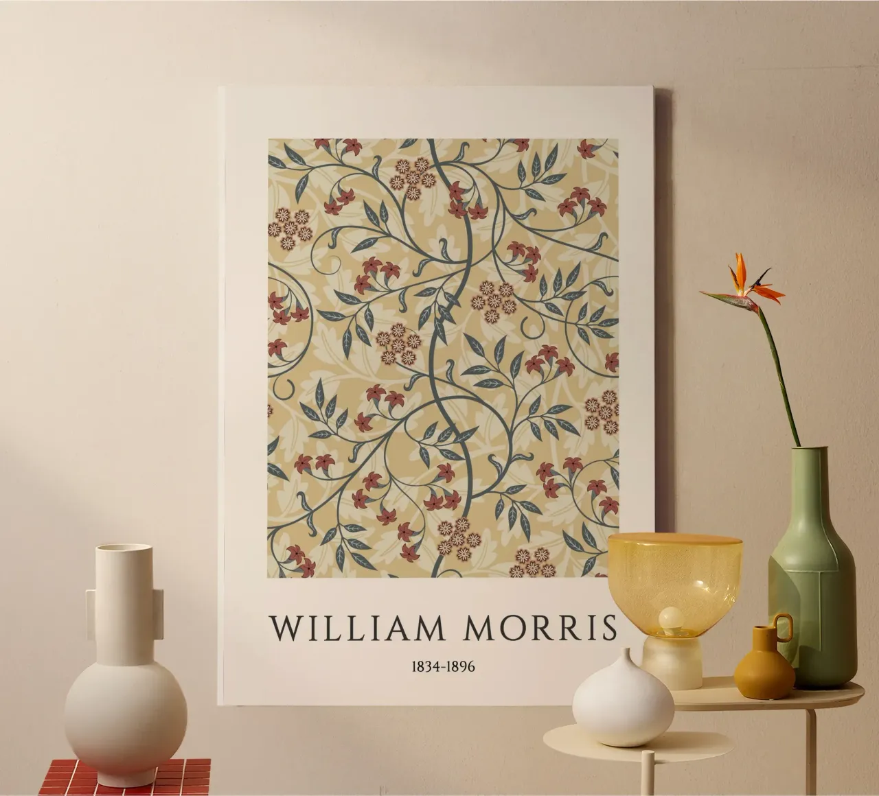 William Morris: Arts & Crafts floreale, botanico d'epoca tela con Cornice a cassetta da NorwesClub