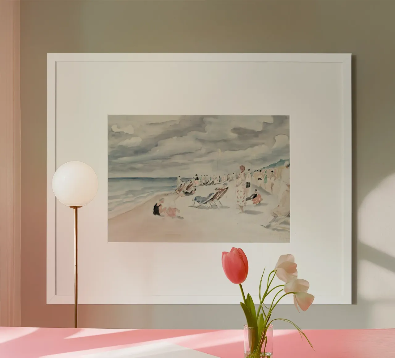 Lebasque: Spiaggia di Deauville, Impressionista, Costa francese carta hahnemühle da NorwesClub