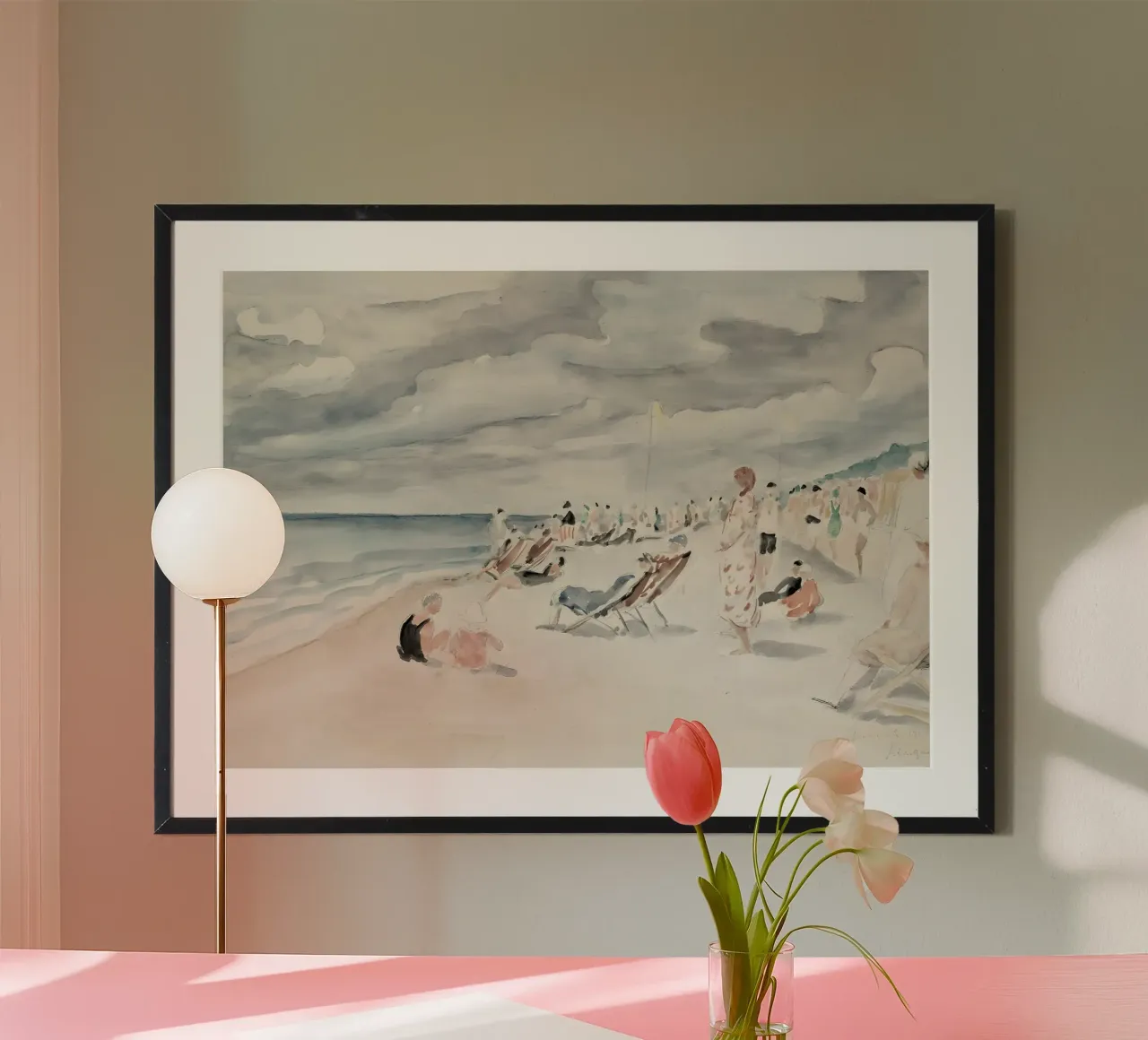 Lebasque: Spiaggia di Deauville, Impressionista, Costa francese carta hahnemühle da NorwesClub