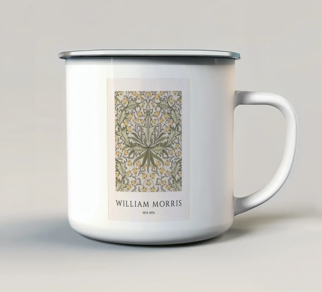 William Morris: modello Harebell, floreale Arts & Crafts tazza in smalto da NorwesClub