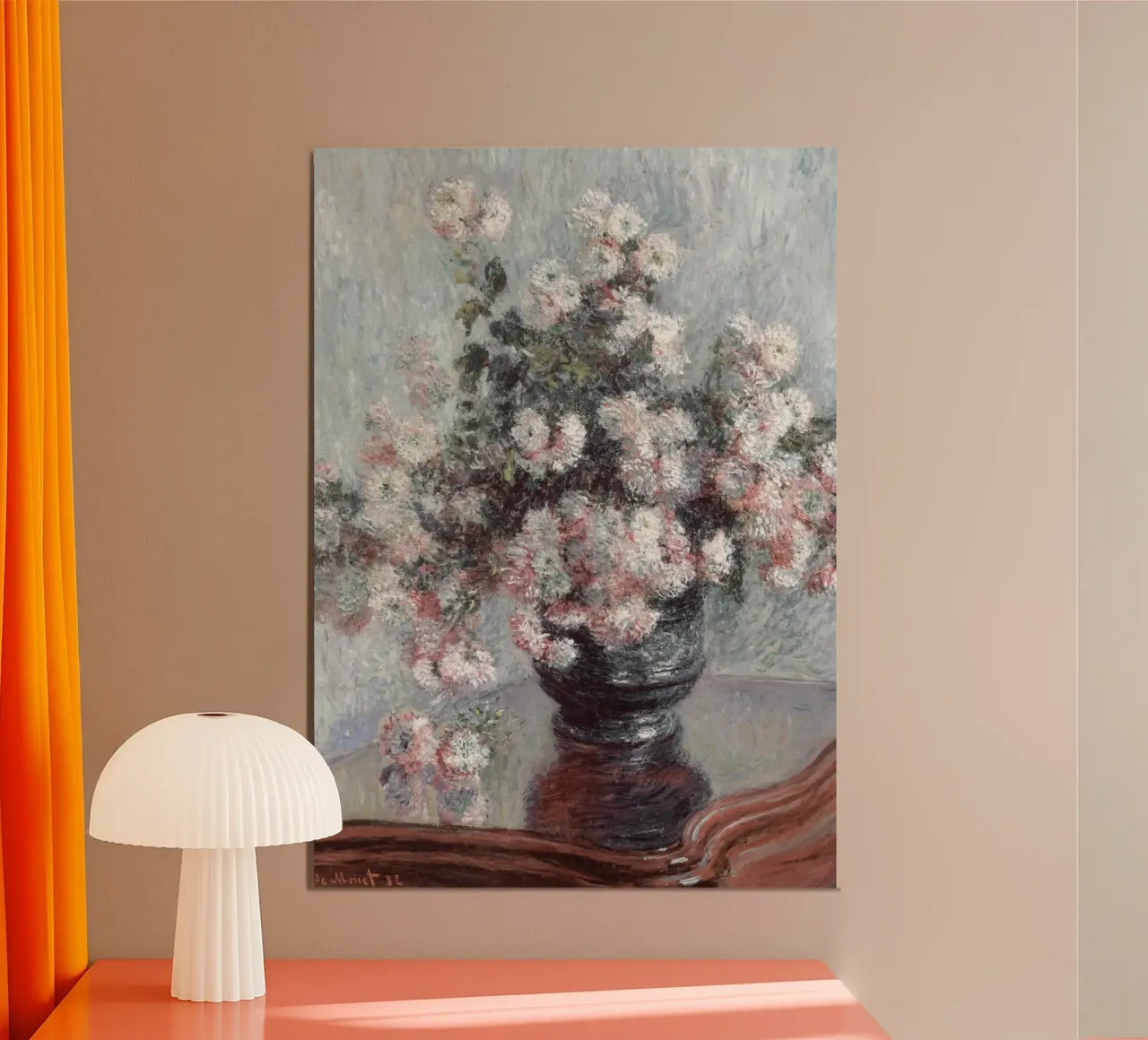 Monet: crisantemi, natura morta floreale impressionista pannello forex da NorwesClub
