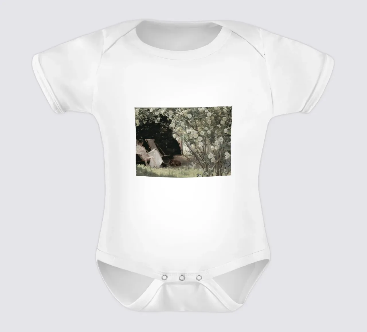 Kröyer: Roses in Bloom, Impressionist Garden, Serene Read Kurzarm Babybody von NorwesClub