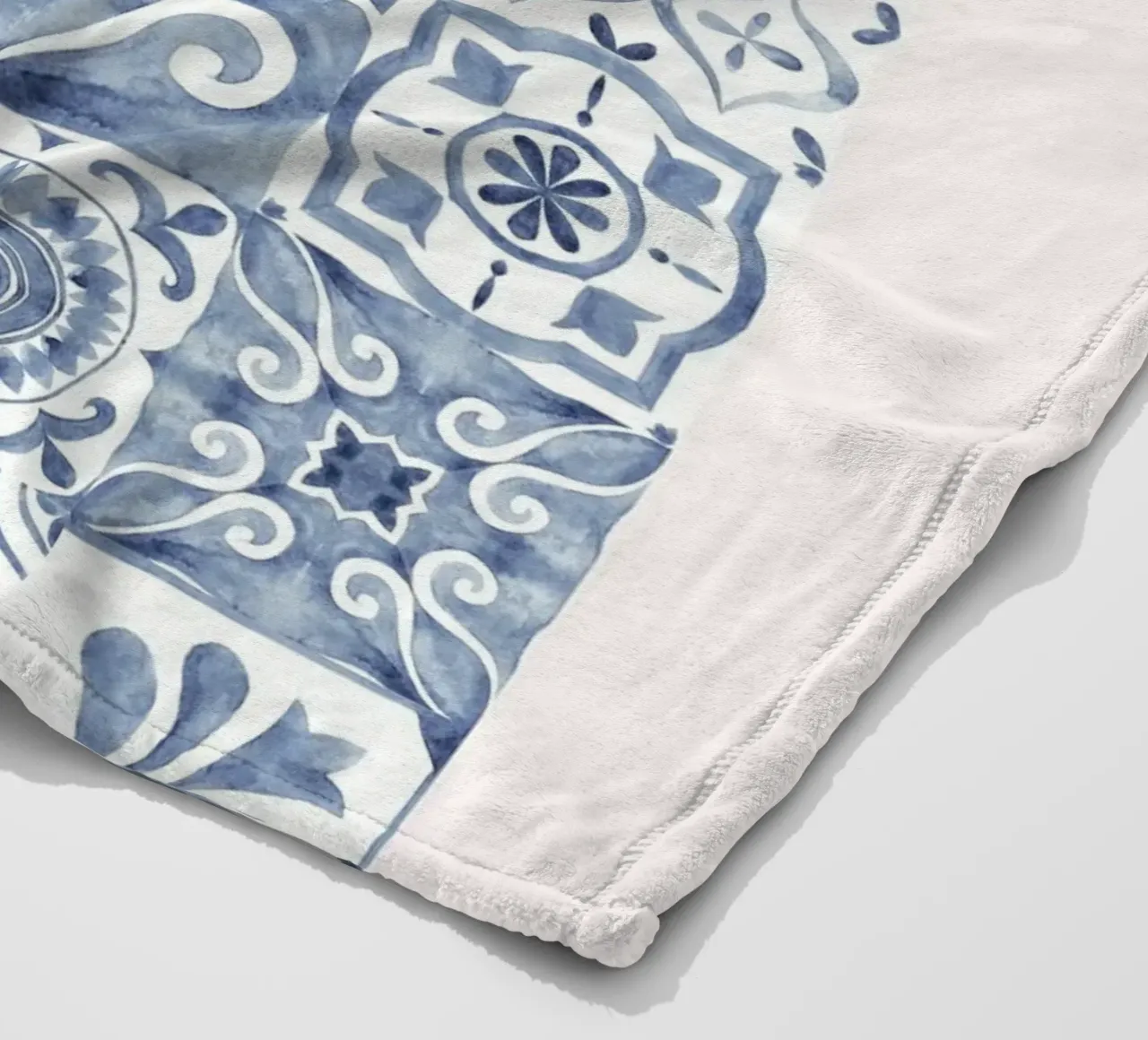 Mokaky Azulejo, piastrella ad acquerello, stampa mediterranea coperta in pile da NorwesClub