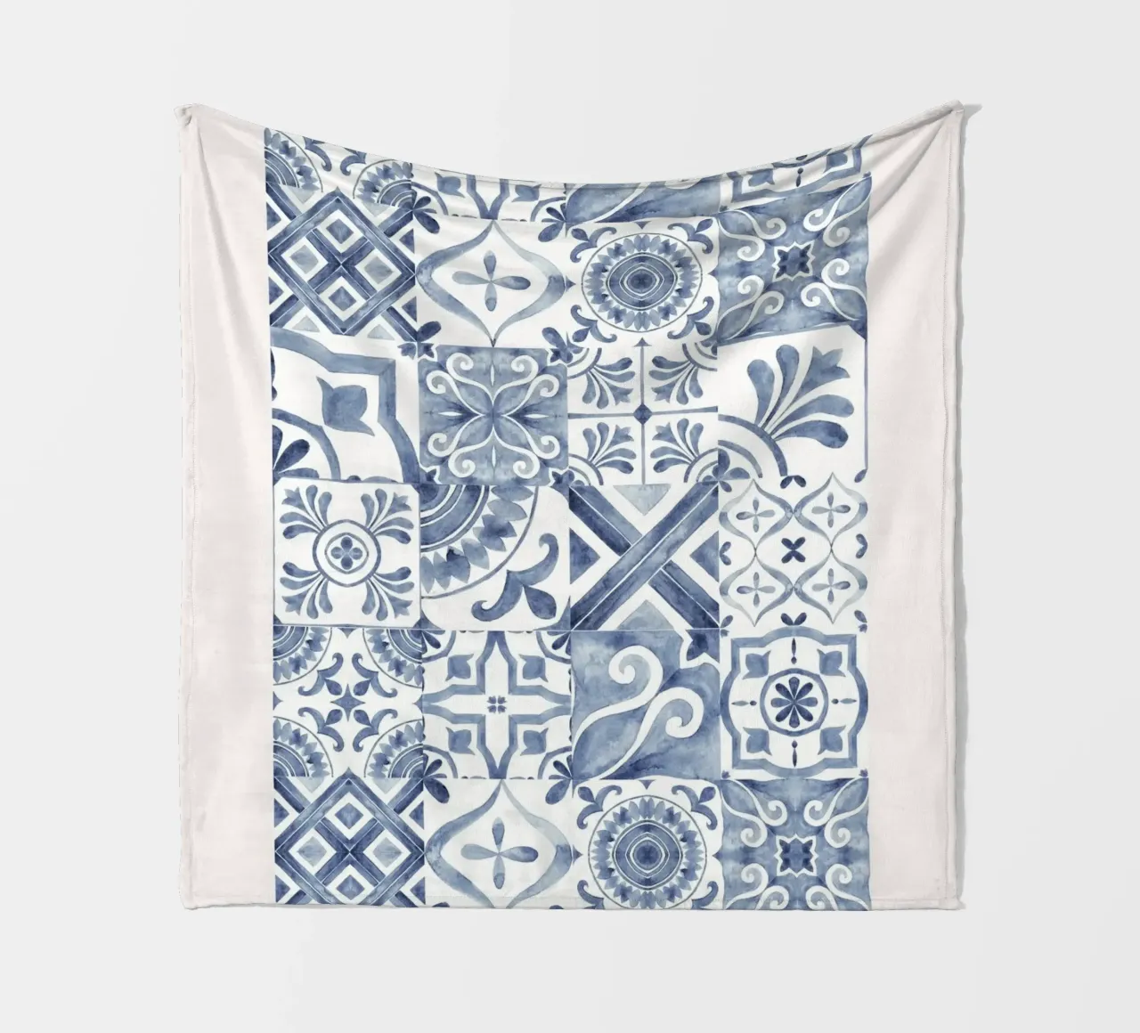 Mokaky Azulejo, piastrella ad acquerello, stampa mediterranea coperta in pile da NorwesClub