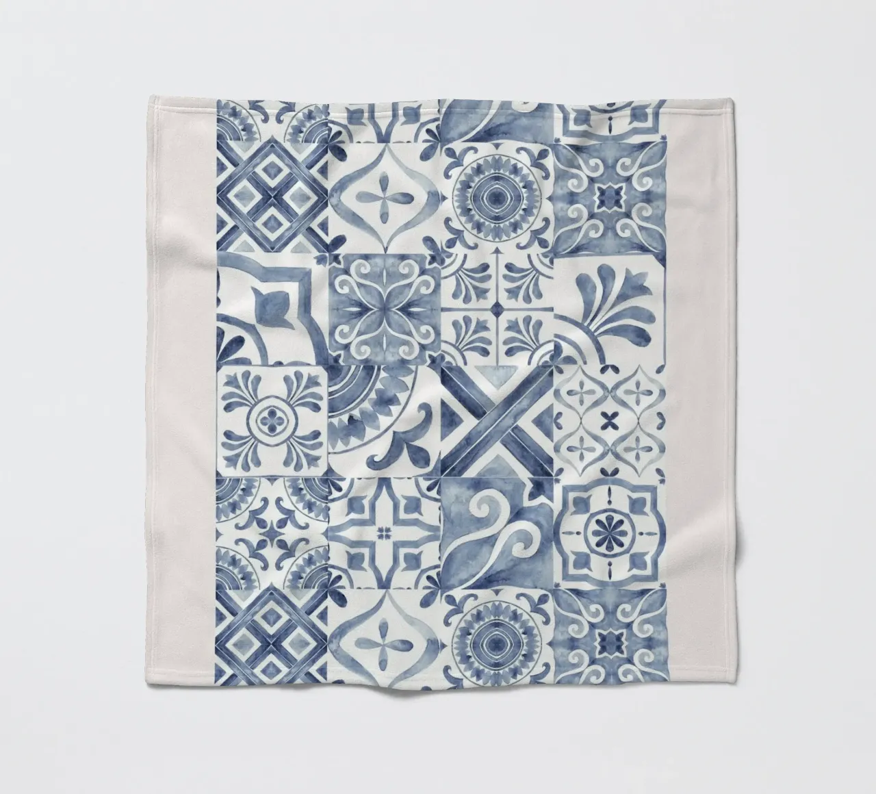 Mokaky Azulejo, piastrella ad acquerello, stampa mediterranea coperta in pile da NorwesClub