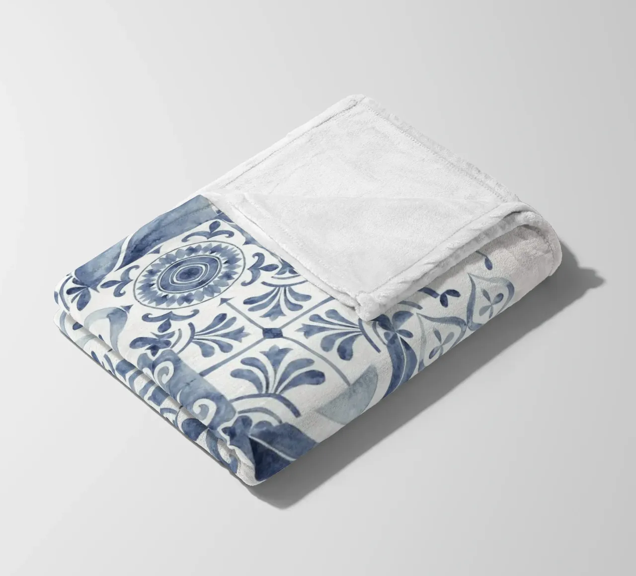 Mokaky Azulejo, piastrella ad acquerello, stampa mediterranea coperta in pile da NorwesClub