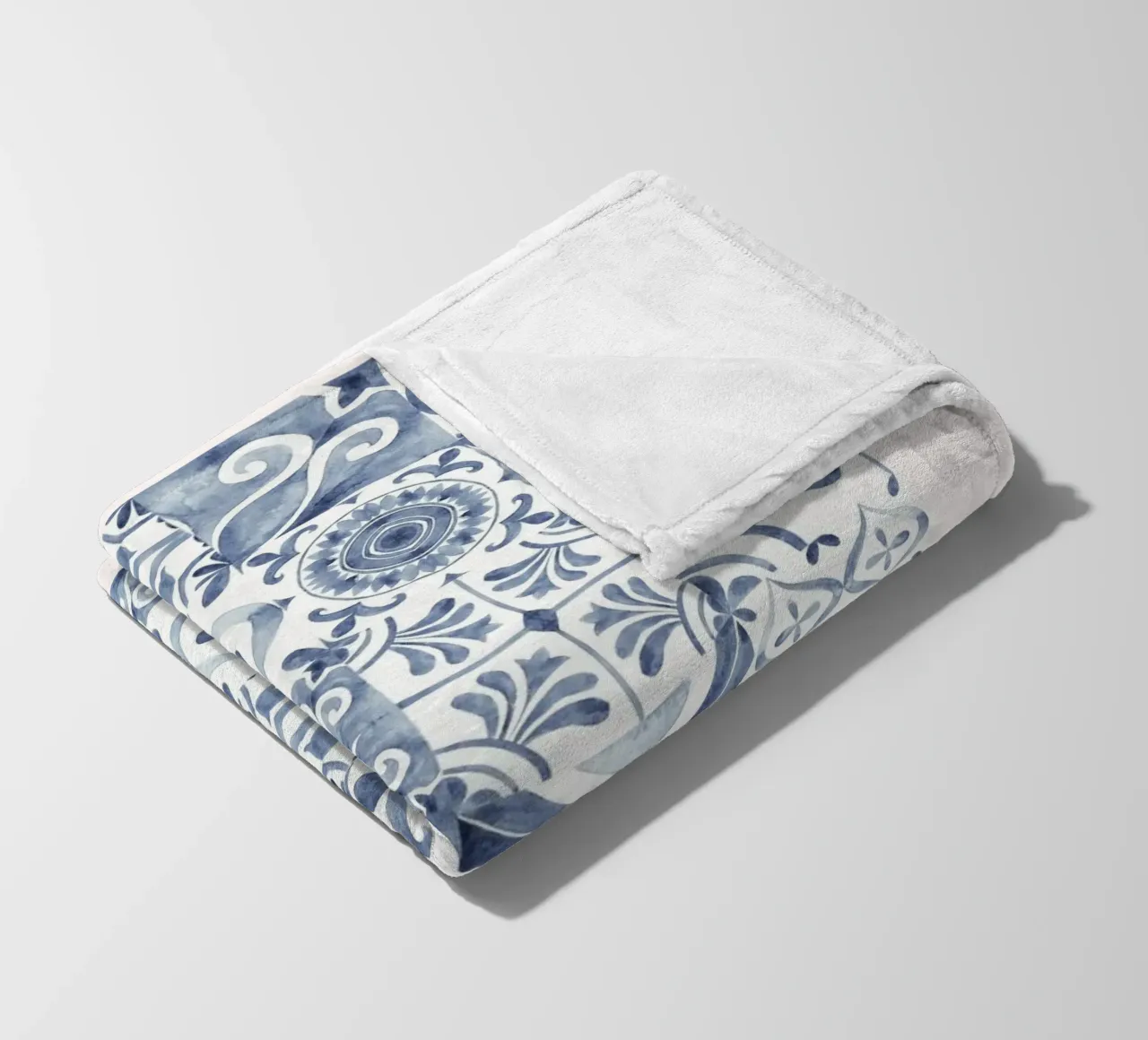 Mokaky Azulejo, piastrella ad acquerello, stampa mediterranea coperta in pile da NorwesClub