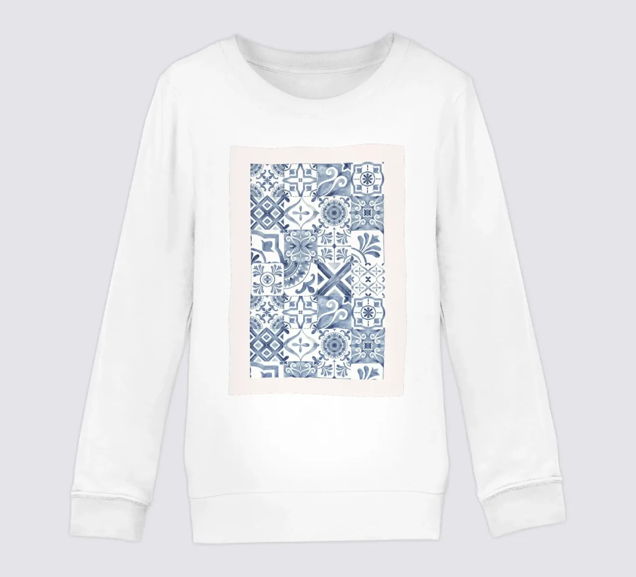 Mokaky Azulejo, piastrella ad acquerello, stampa mediterranea felpa bambino da NorwesClub