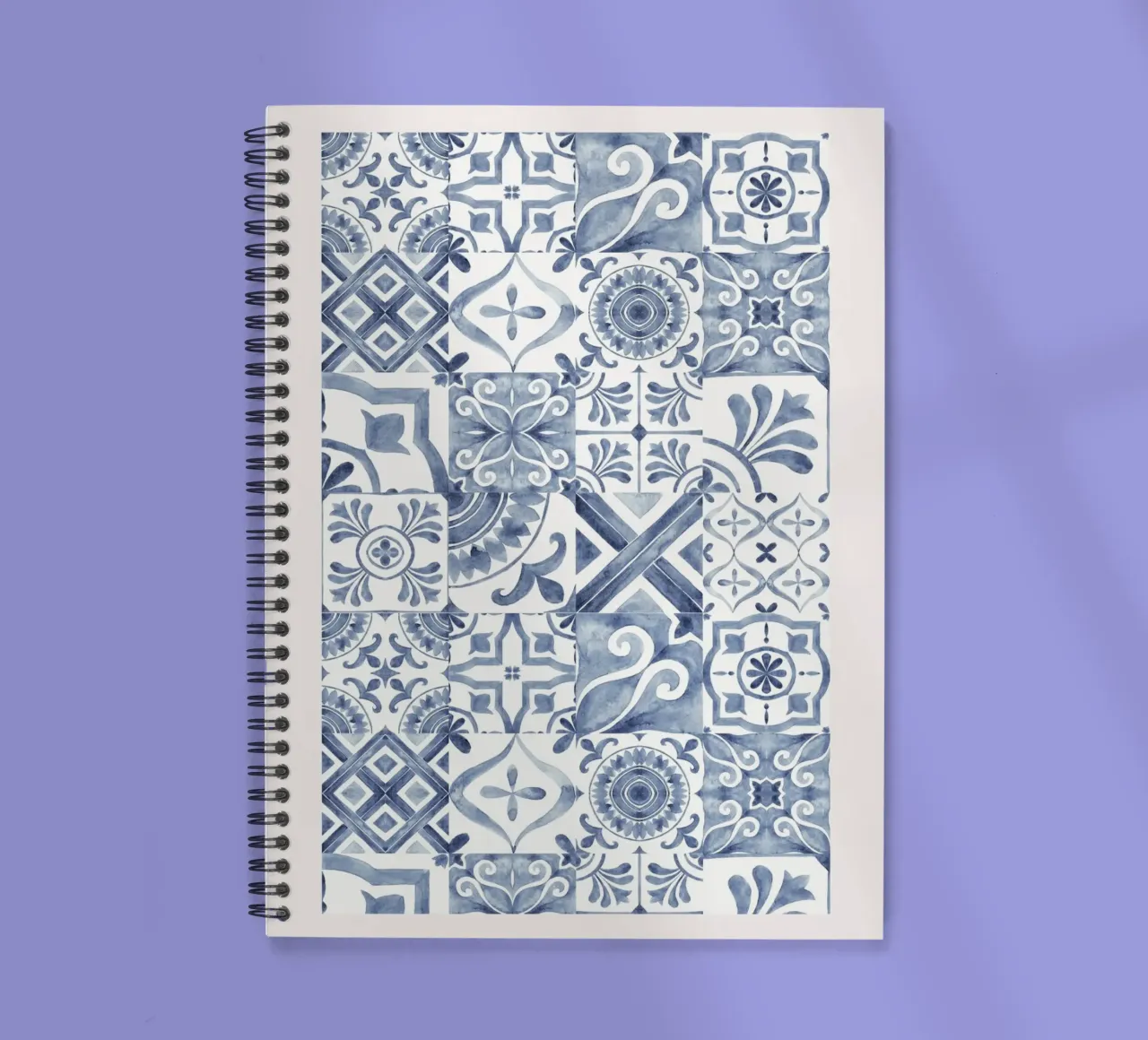 Mokaky Azulejo, piastrella ad acquerello, stampa mediterranea diario ad anelli da NorwesClub