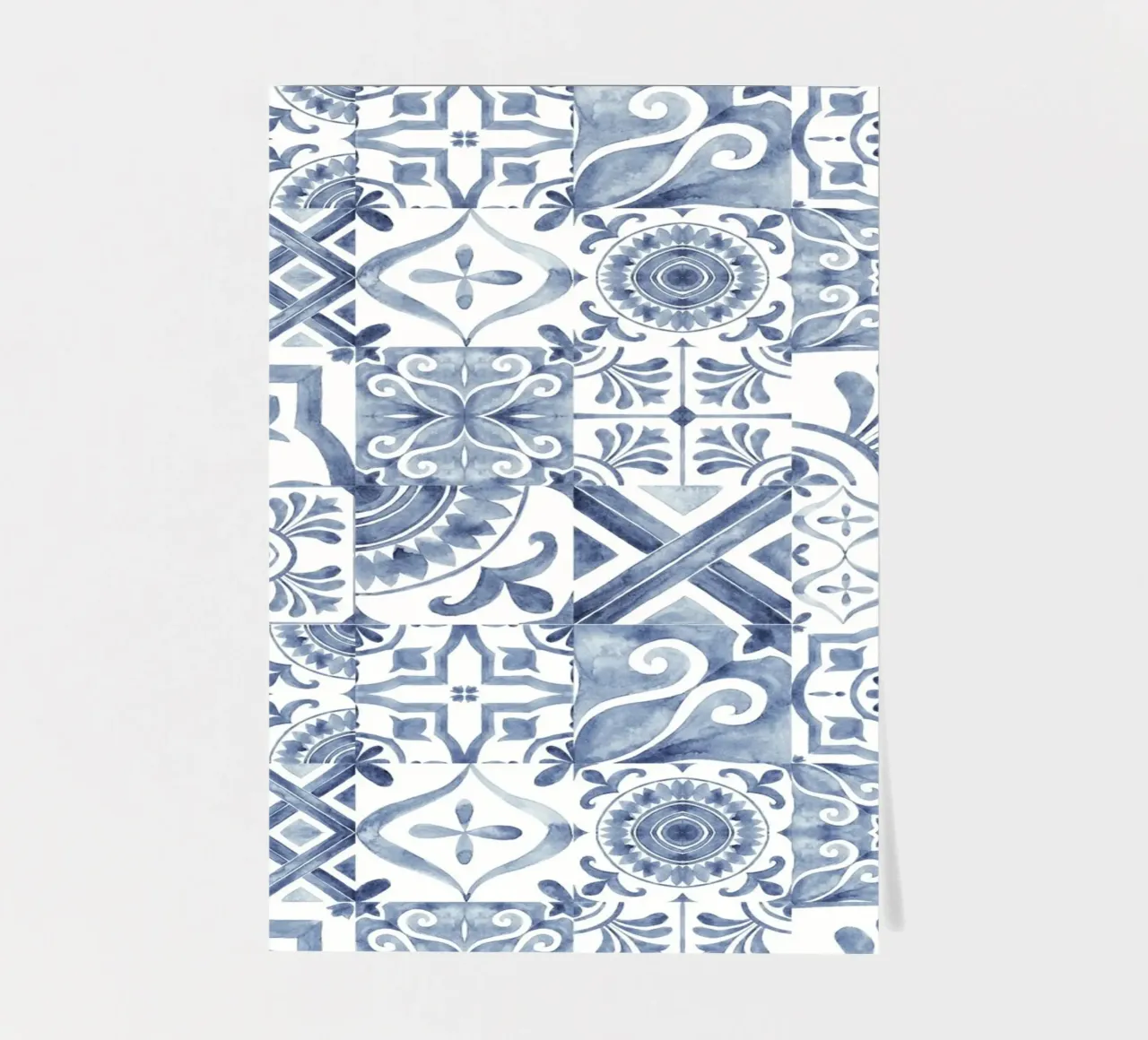 Mokaky Azulejo, piastrella ad acquerello, stampa mediterranea foglio adesivo da NorwesClub