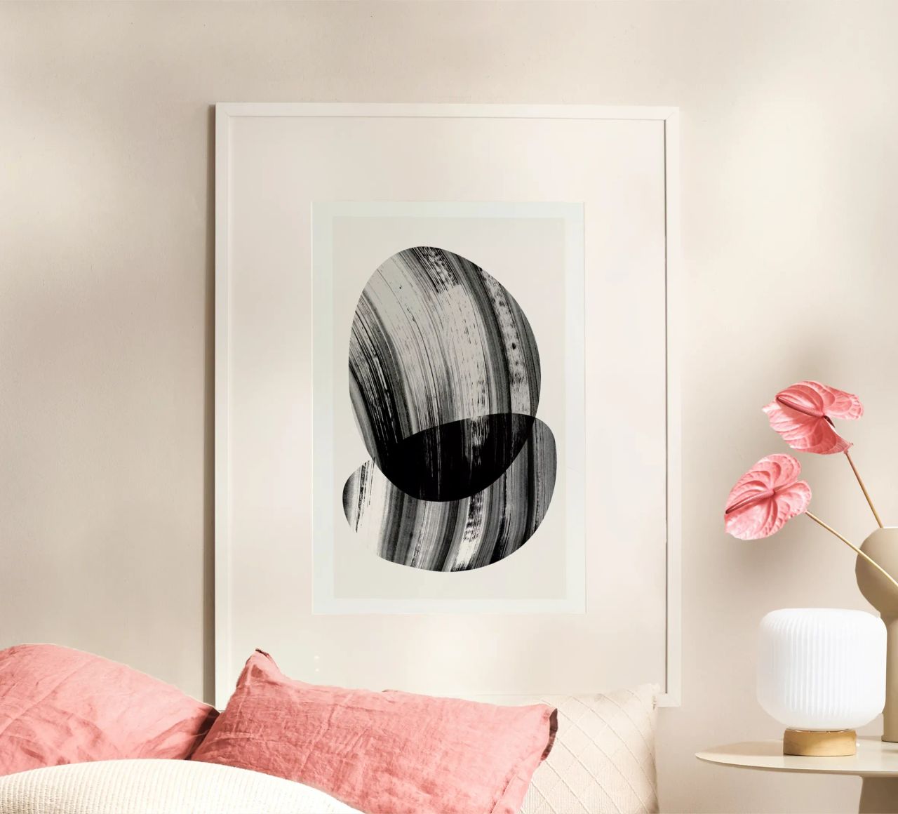 Black And White Painting On Glass poster de Graphite
