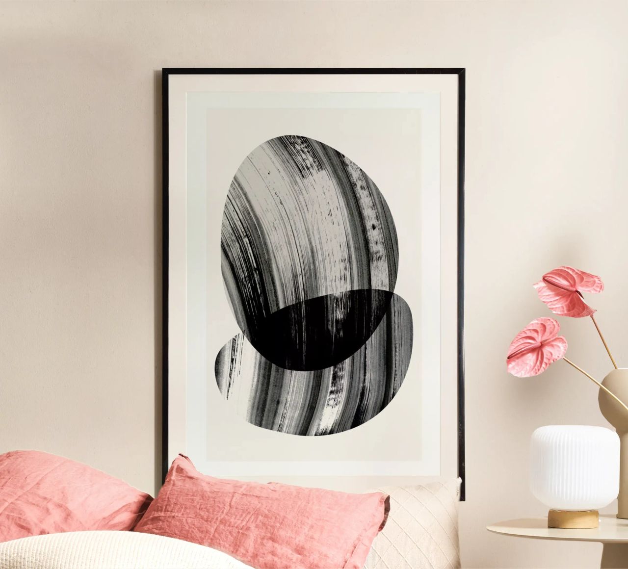 Black And White Painting On Glass poster de Graphite