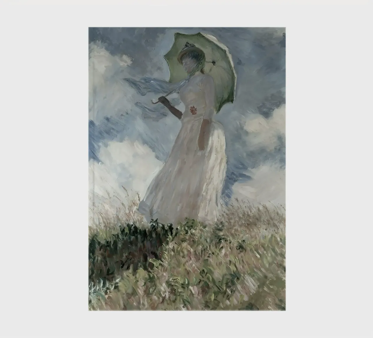 Monet, Woman with a Parasol, Impressionist Art Print notebook by NorwesClub