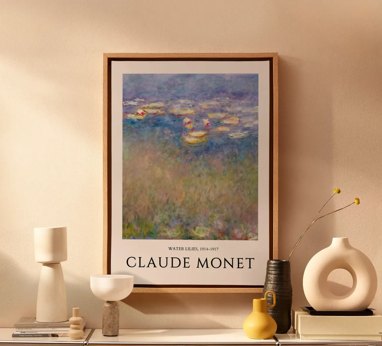 Ninfee di Monet, manifesto di una mostra di impressionisti tela con Cornice a cassetta da NorwesClub