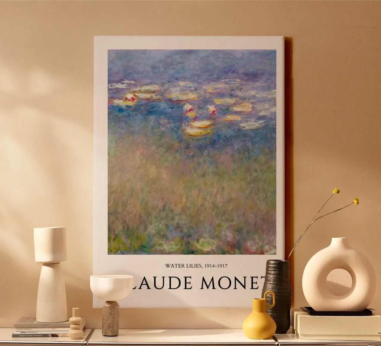 Ninfee di Monet, manifesto di una mostra di impressionisti tela con Cornice a cassetta da NorwesClub