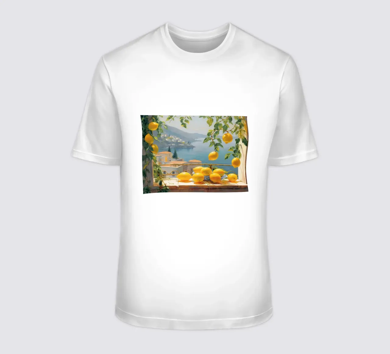 Mokaky Amalfi Lemons, Italian Summer Window Art Print camiseta de NorwesClub