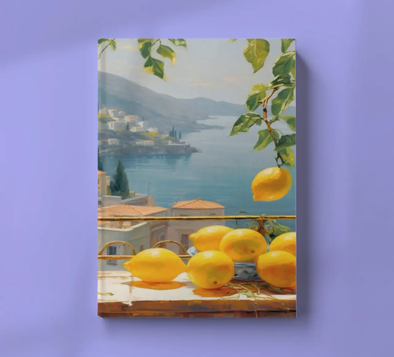 Mokaky Amalfi Lemons, Italian Summer Window Art Print notebook by NorwesClub