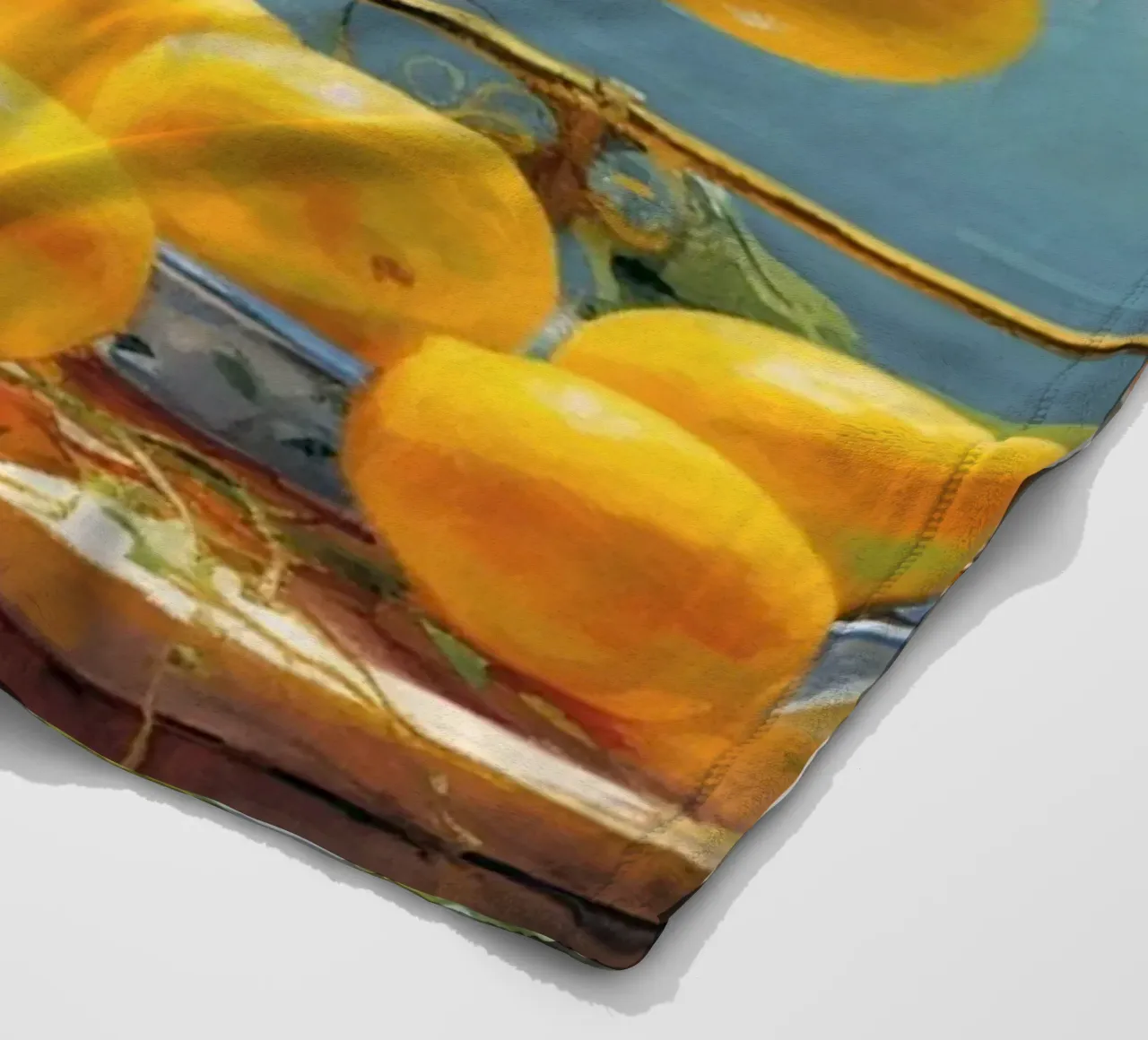 Mokaky Amalfi Lemons, Italian Summer Window Art Print fleece blanket by NorwesClub