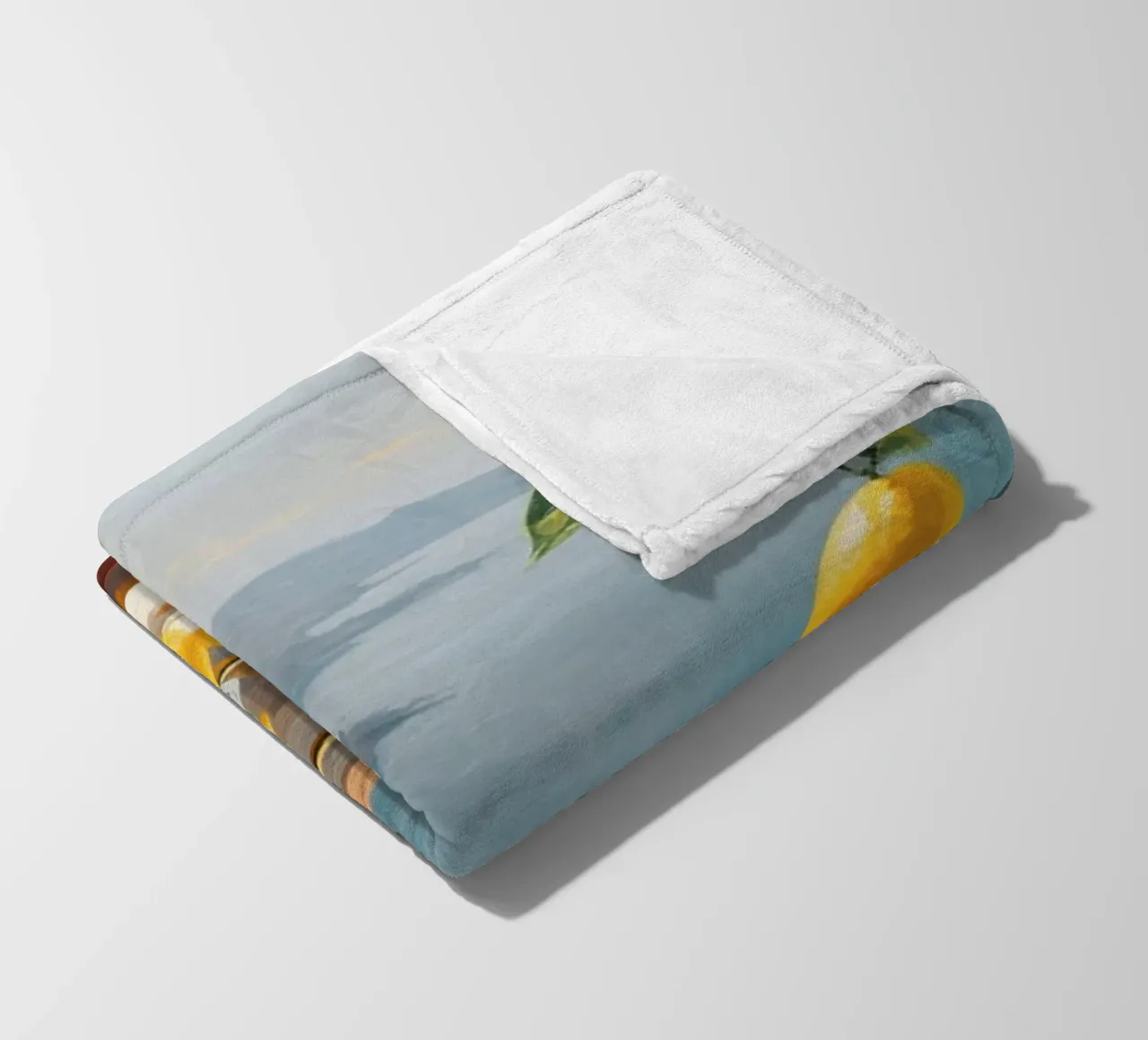 Mokaky Amalfi Lemons, Italian Summer Window Art Print fleece blanket by NorwesClub
