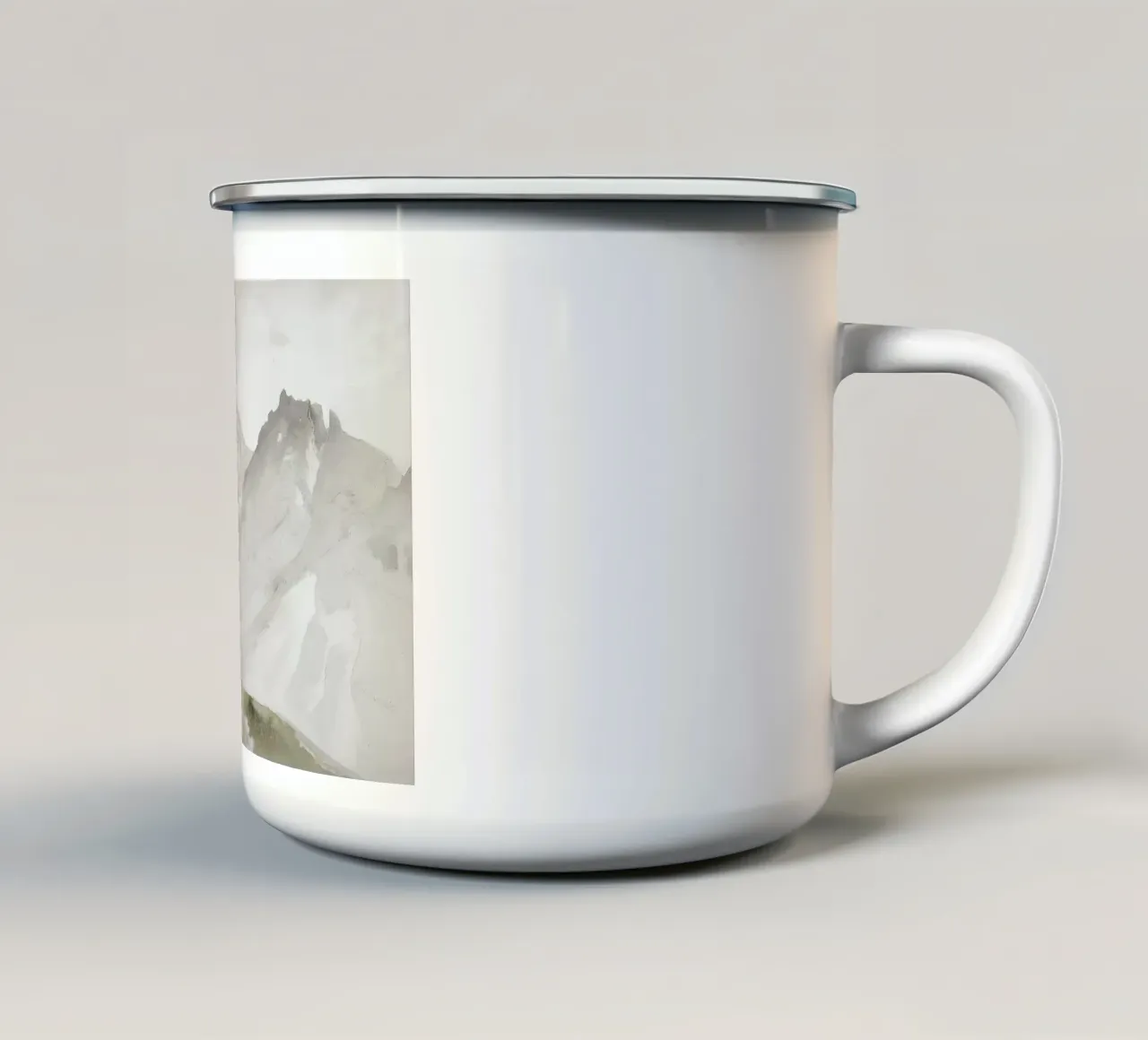 Il Wasatch Range di Ruskin, Light Academia Mountain Art tazza in smalto da NorwesClub
