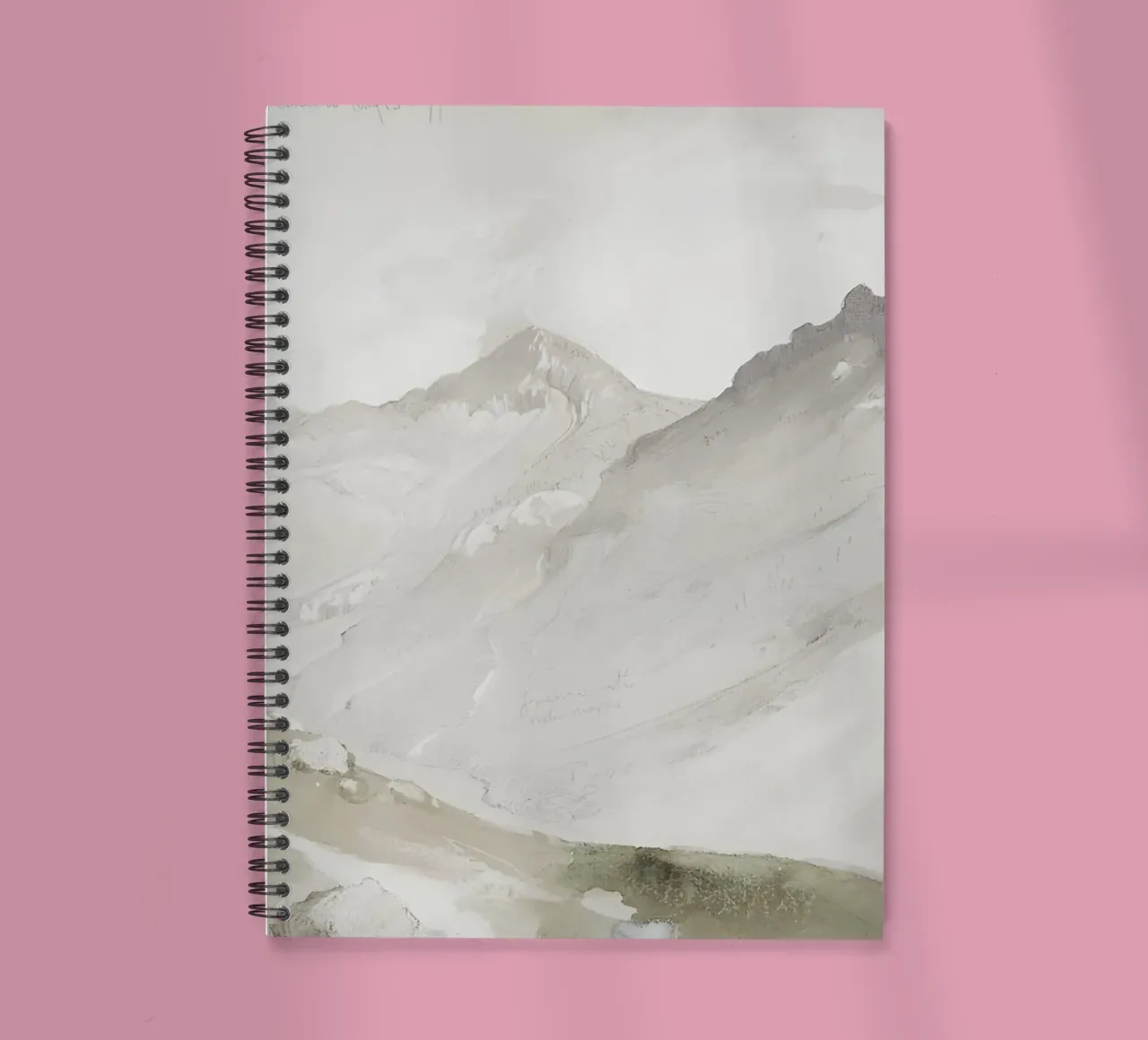 Ruskin's Wasatch Range, Light Academia Mountain Art spiral notebook by NorwesClub