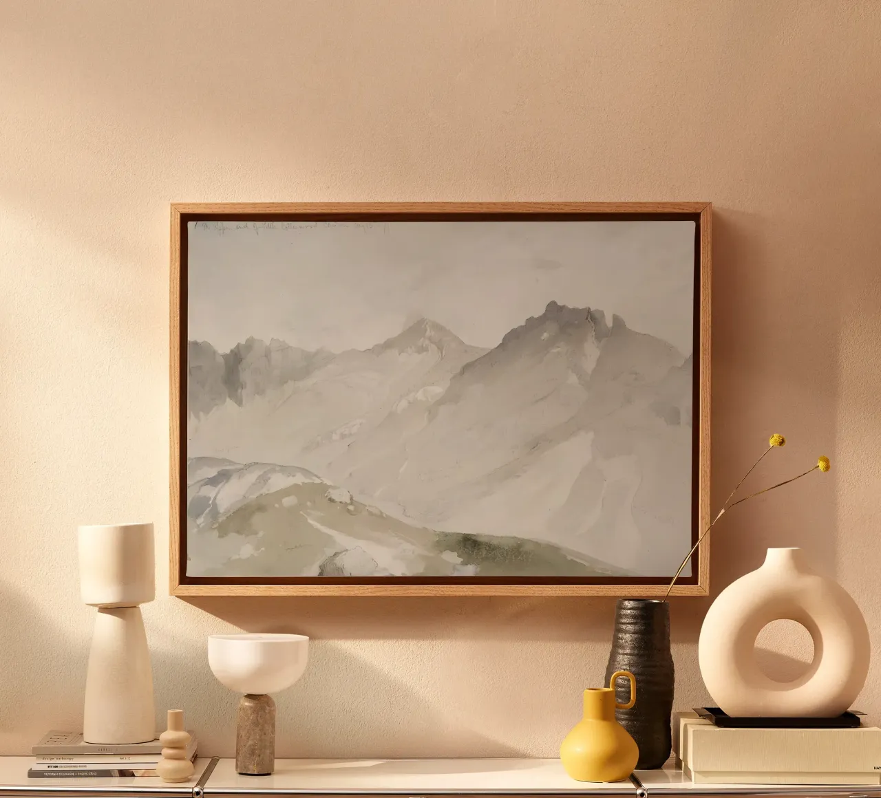 Il Wasatch Range di Ruskin, Light Academia Mountain Art tela da NorwesClub