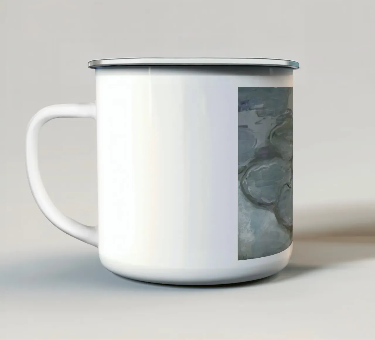 Détail des nénuphars de Monet, impression impressionniste sereine mug en émail de NorwesClub