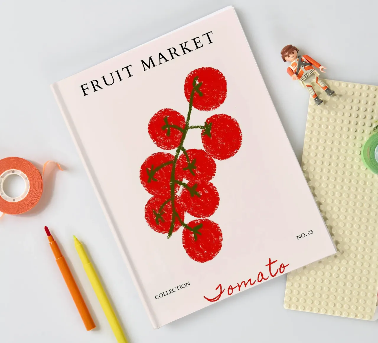Tomato Fruit Market Poster - Abstract Botanical Print - Kitc notebook by NorwesClub