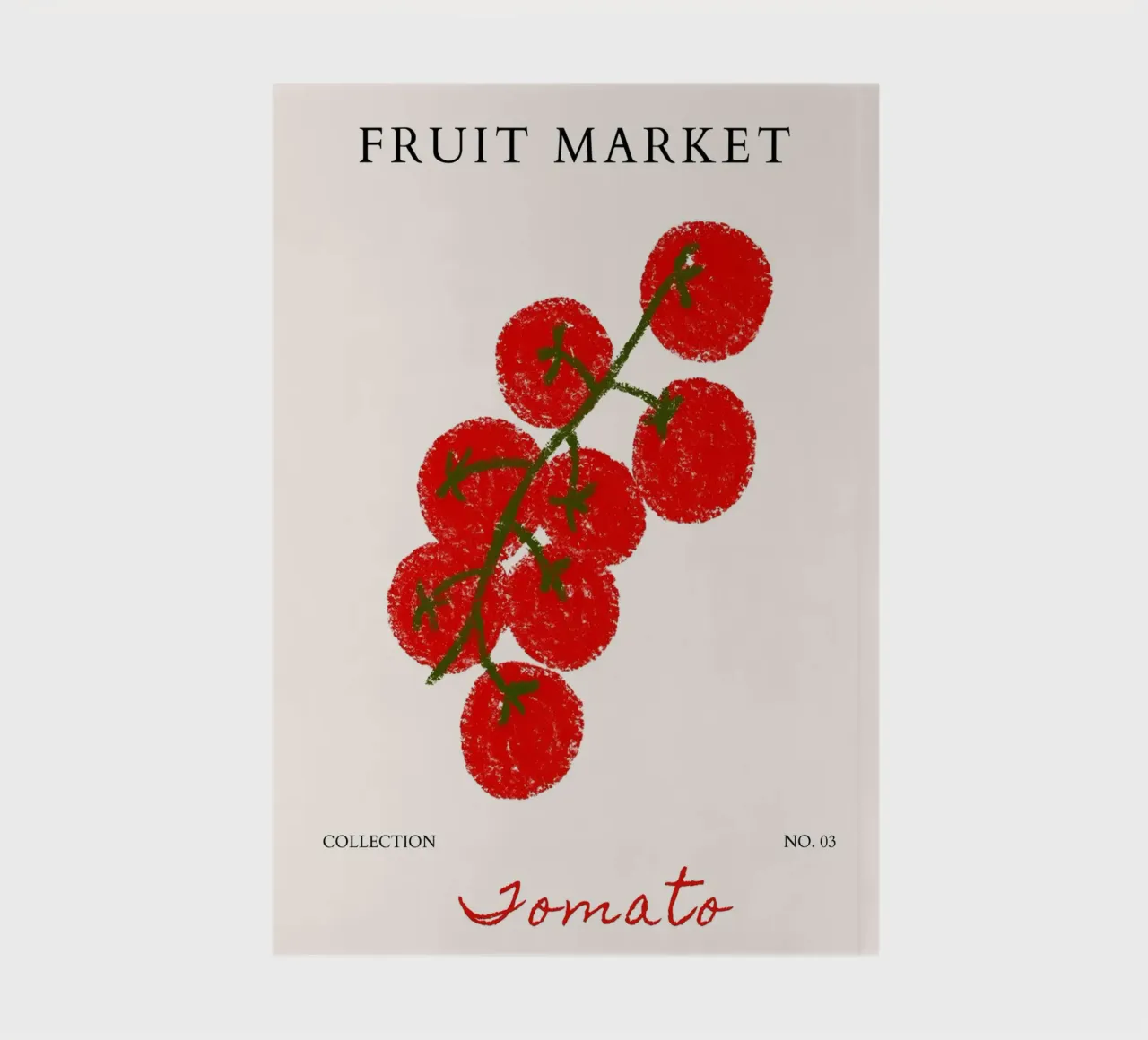 Tomato Fruit Market Poster - Abstract Botanical Print - Kitc notebook by NorwesClub