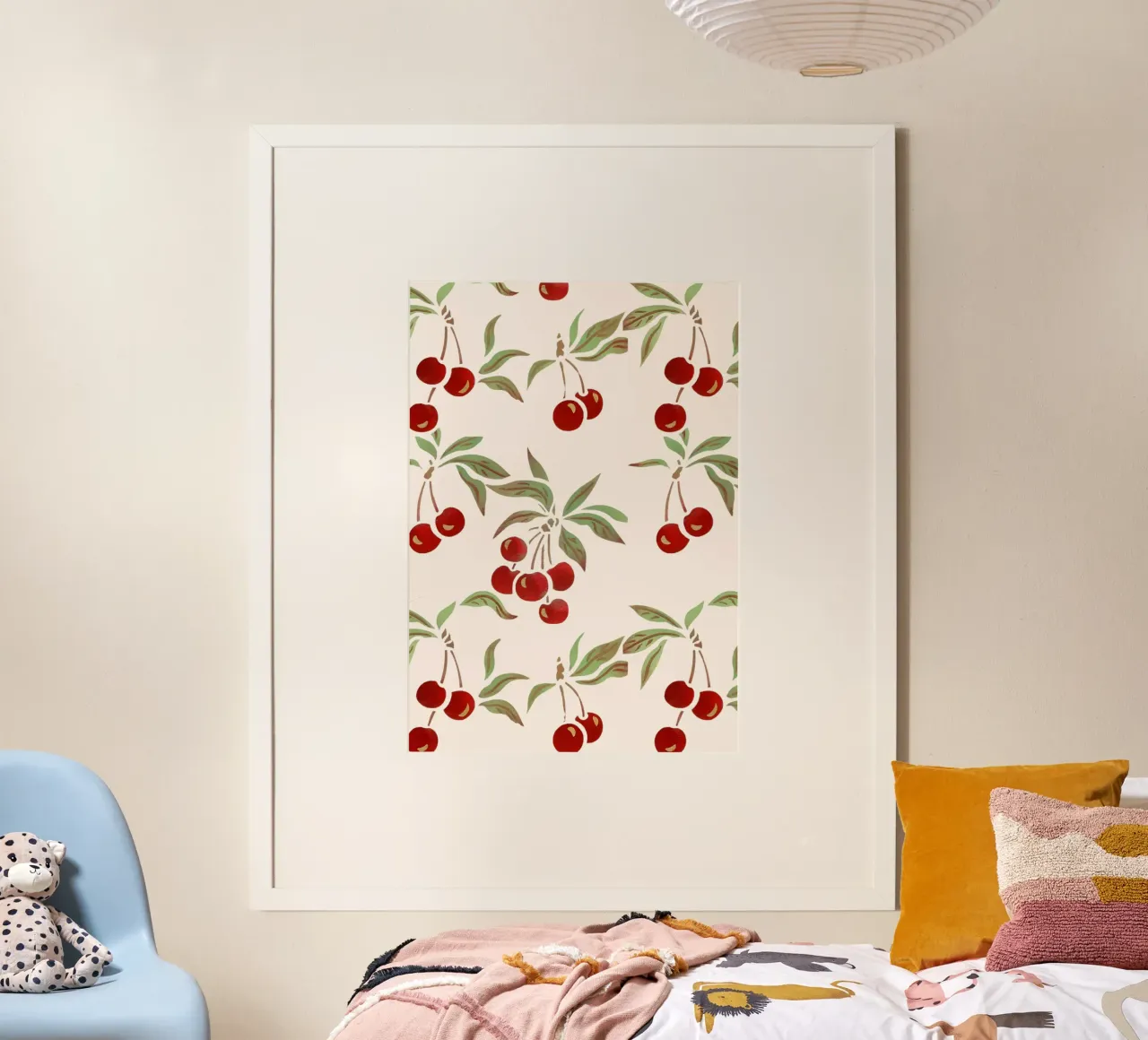 Poster vintage à motifs de cerises - Art mural botanique sur les fruits - K hahnemühle de NorwesClub