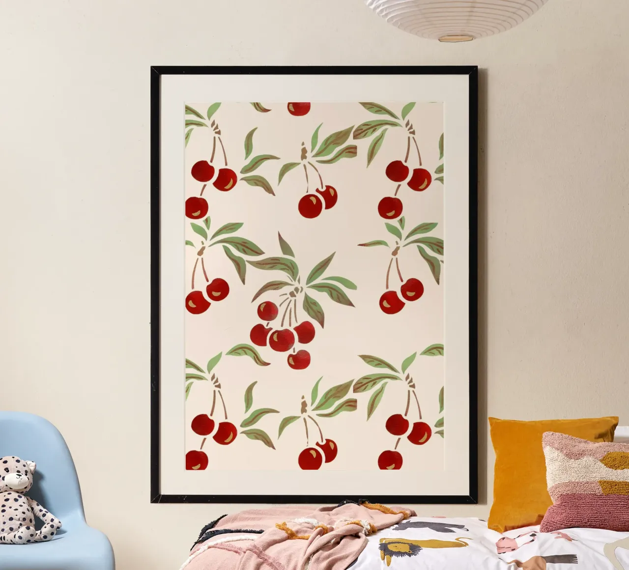 Poster vintage à motifs de cerises - Art mural botanique sur les fruits - K hahnemühle de NorwesClub