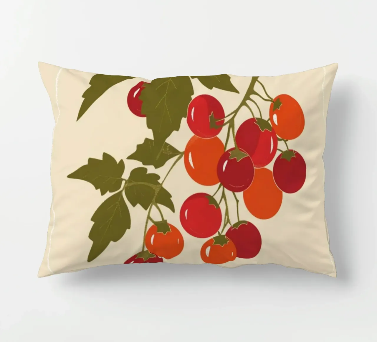 "Pomodoro Naples" Tomato Vine Botanical Poster - Kitchen Art decorative cushion by NorwesClub