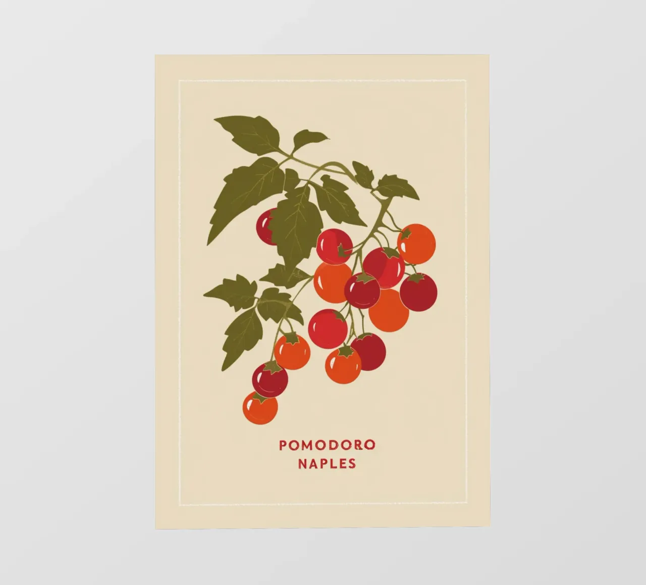 "Pomodoro Naples" Tomato Vine Botanical Poster - Kitchen Art pvc cover by NorwesClub