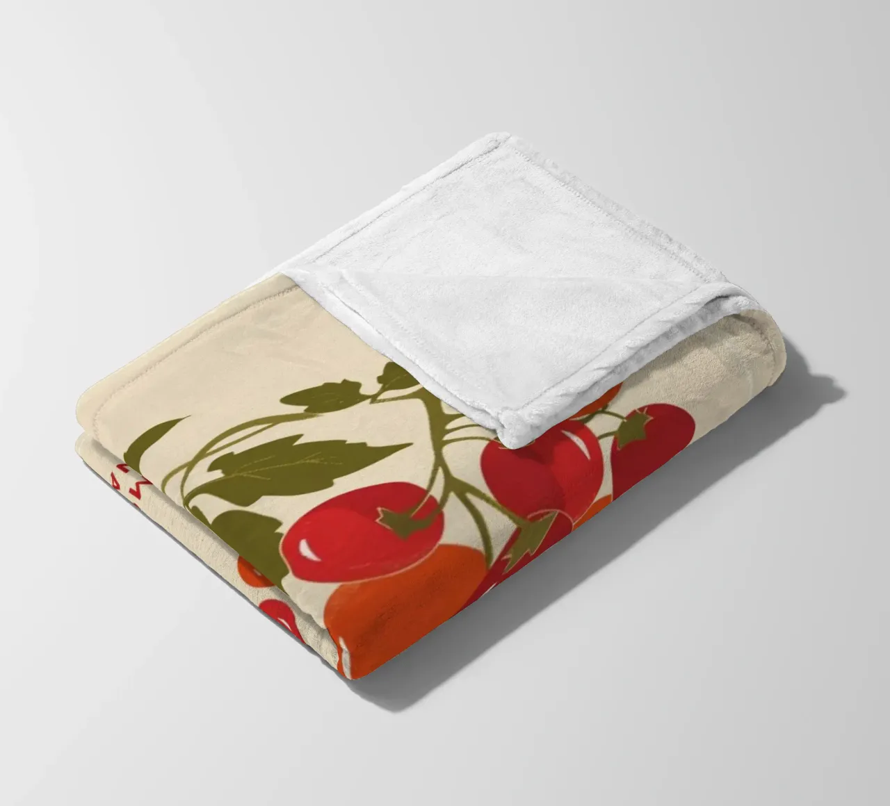 "Pomodoro Naples" Tomato Vine Botanical Poster - Kitchen Art fleece blanket by NorwesClub