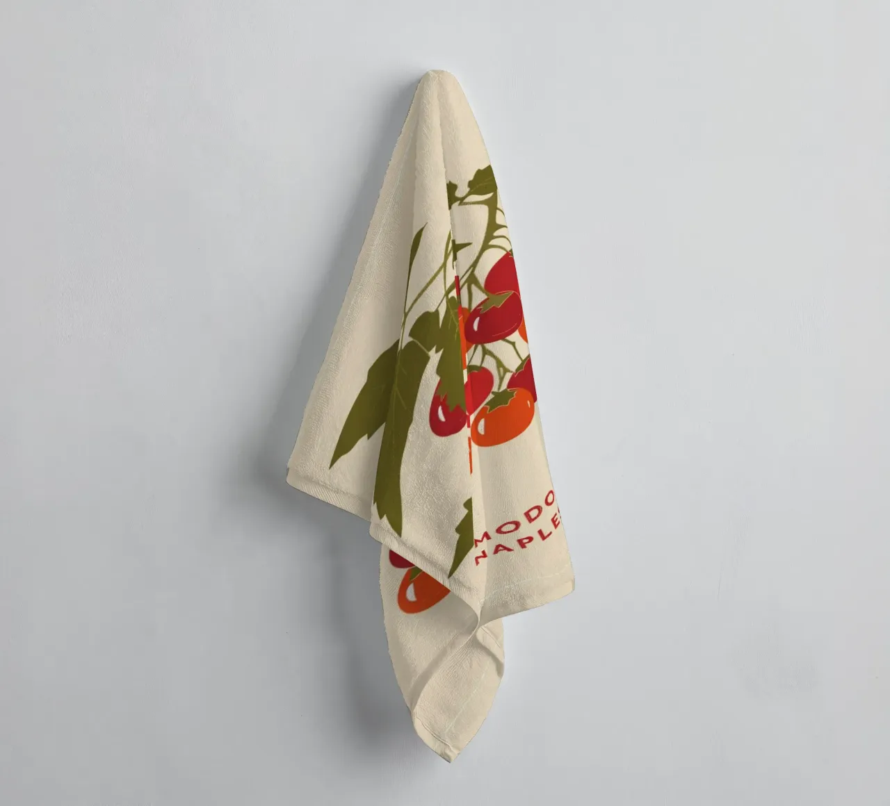 "Pomodoro Naples" Tomato Vine Botanical Poster - Kitchen Art towel by NorwesClub